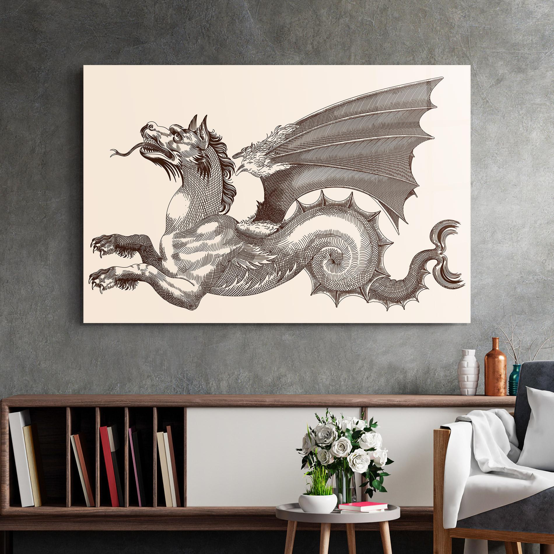 Glasbild Brown Dragon mockup 2