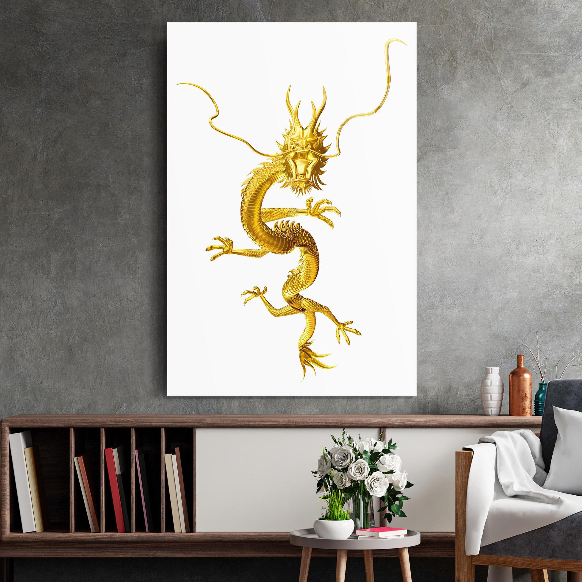 Glasbild Golden Dragon mockup 2