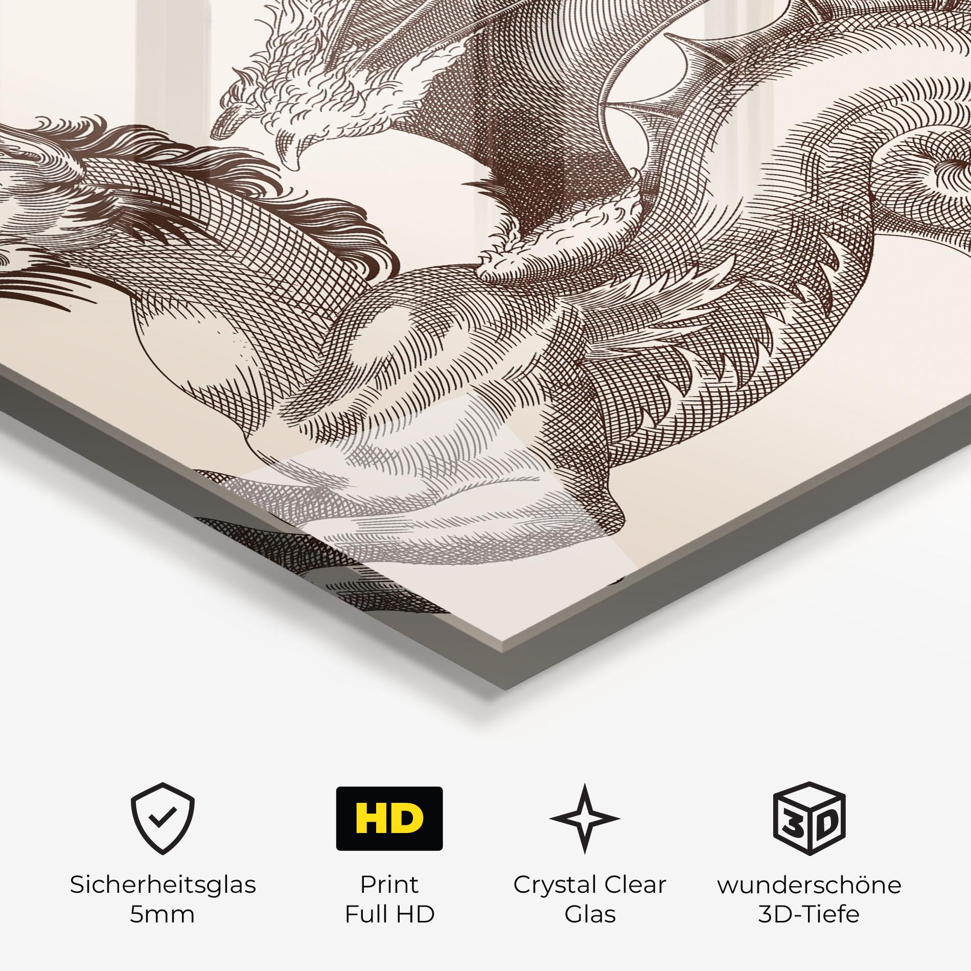 Glasbild Brown Dragon mockup 3