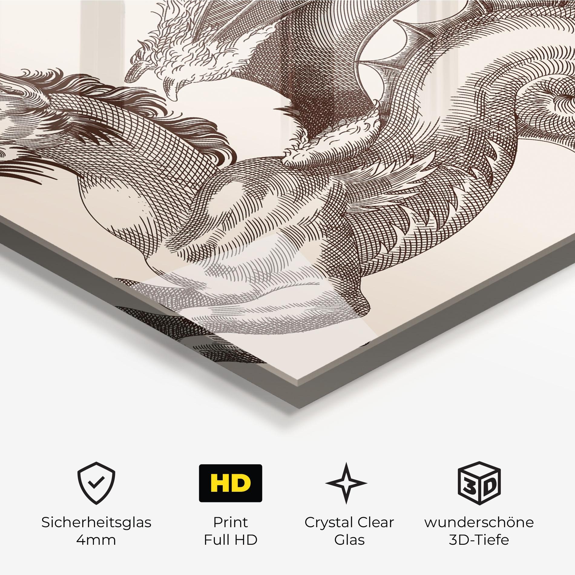 Glasbild Brown Dragon mockup 3