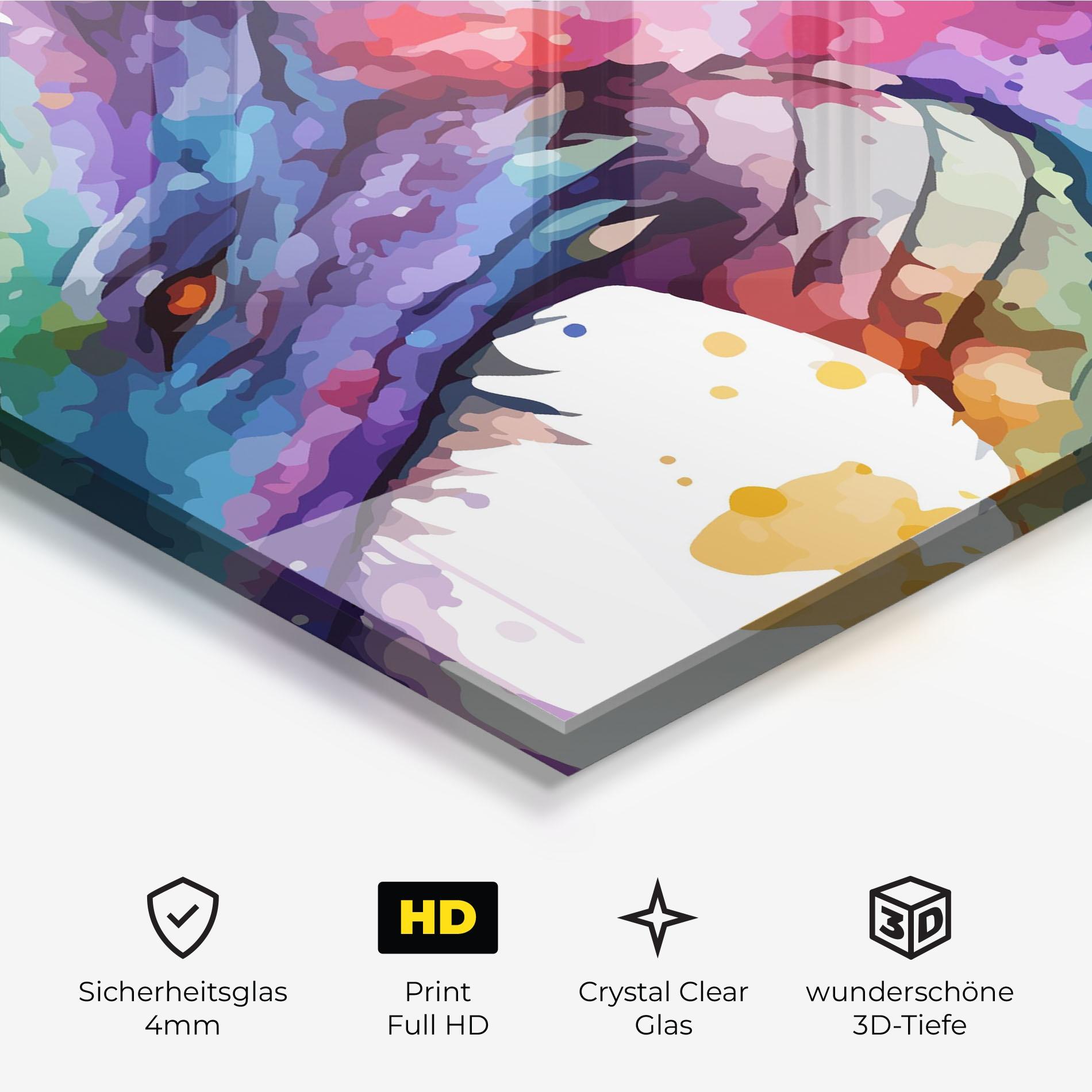 Glasbild Colourful Dragon mockup 3