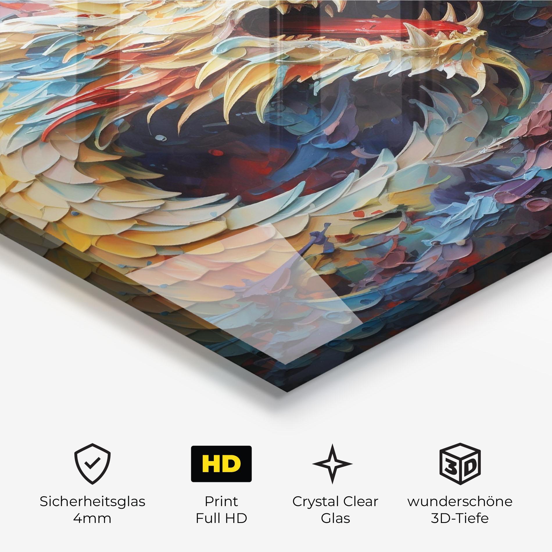 Glasbild Fantasy Dragon Art mockup 3