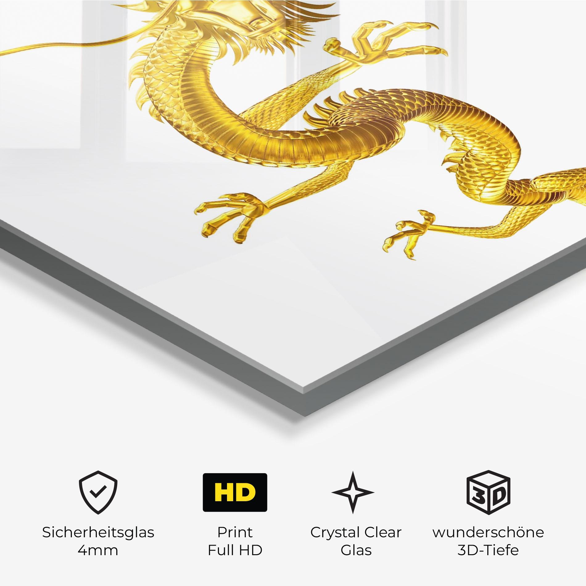 Glasbild Golden Dragon mockup 3