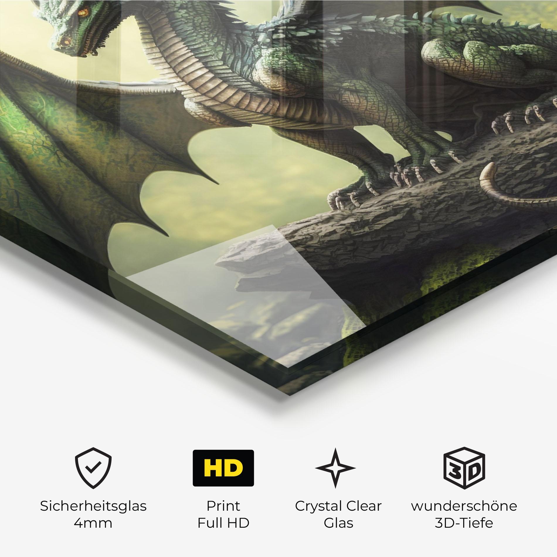Glasbild Green Dragon mockup 3