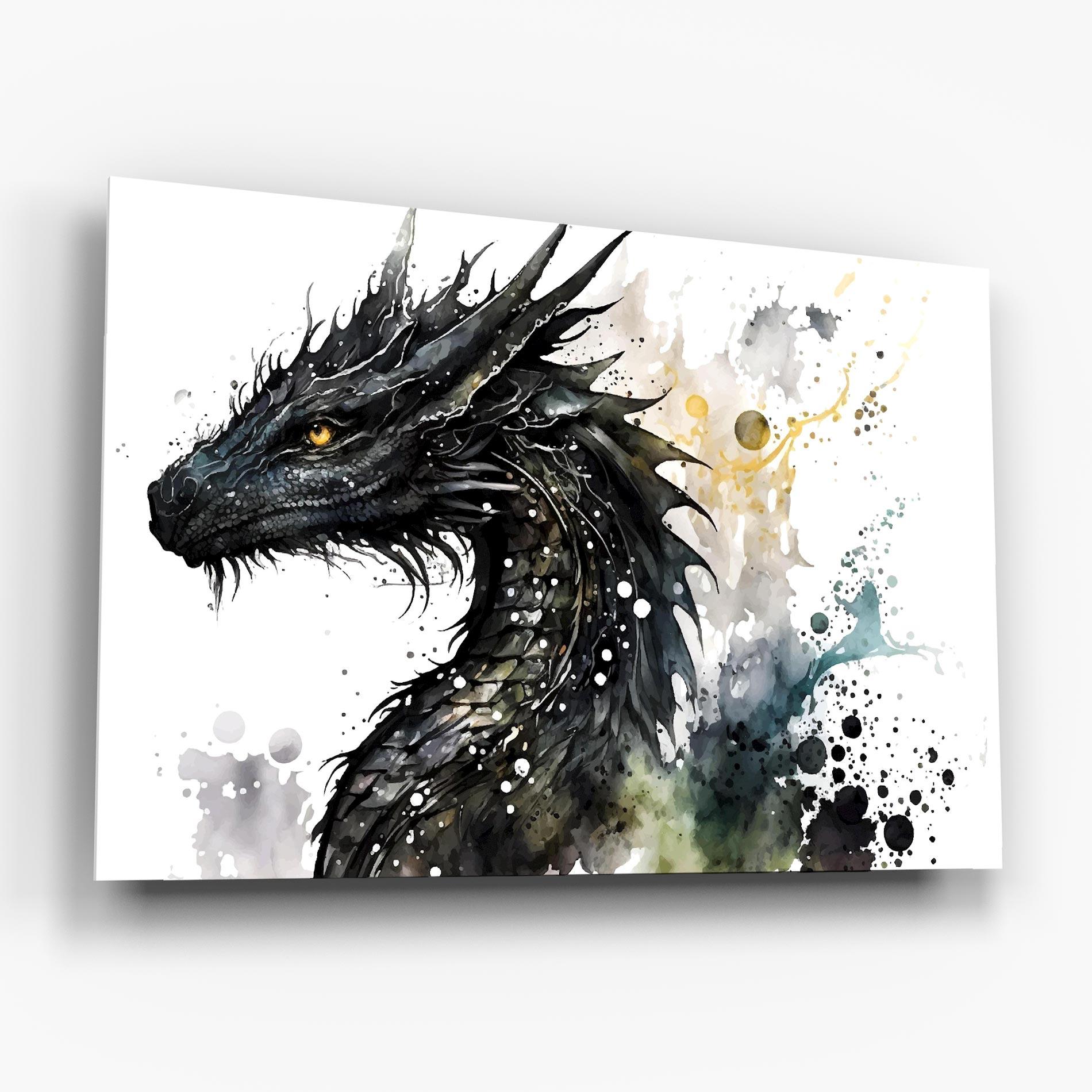 Glasbild Black Dragon Art mockup 6