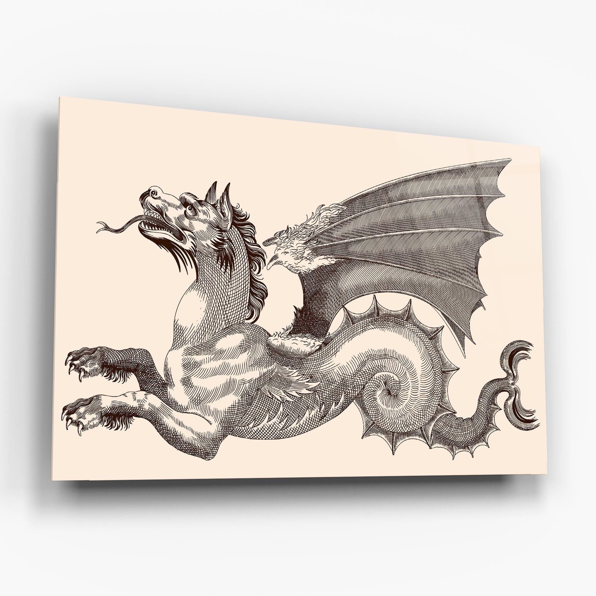Glasbild Brown Dragon mockup 6