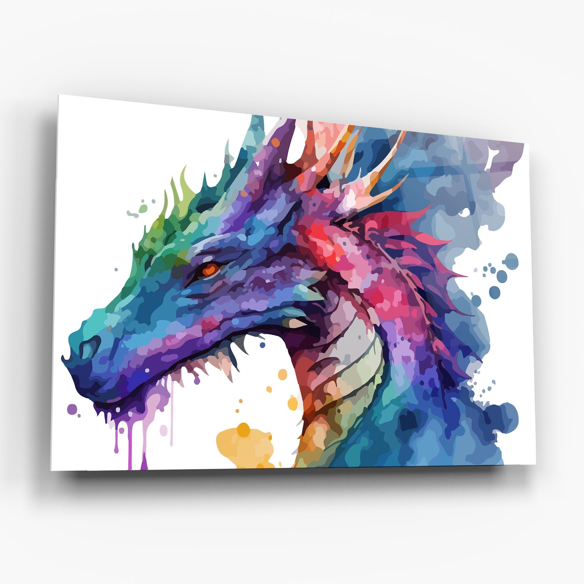 Glasbild Colourful Dragon mockup 6
