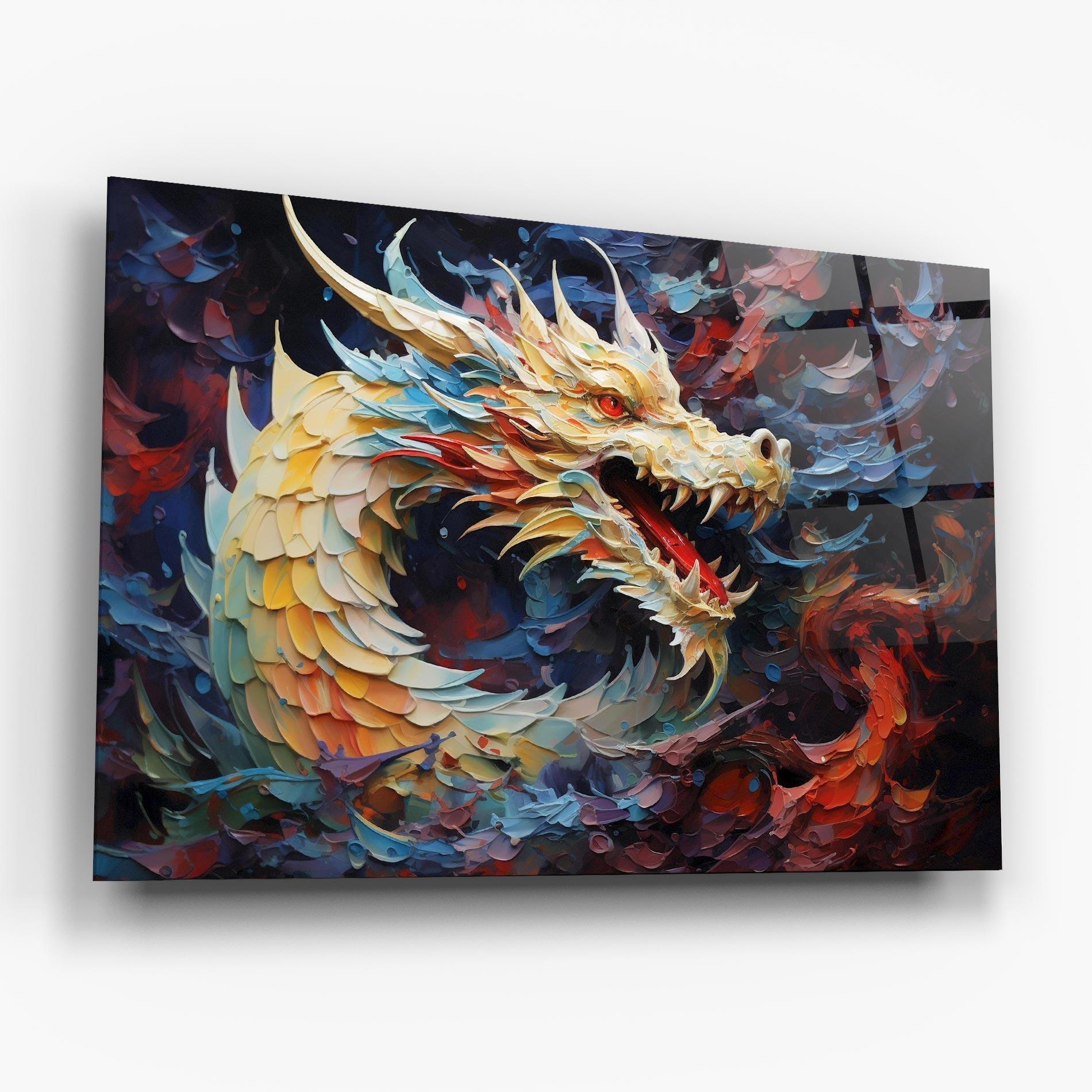 Glasbild Fantasy Dragon Art mockup 6