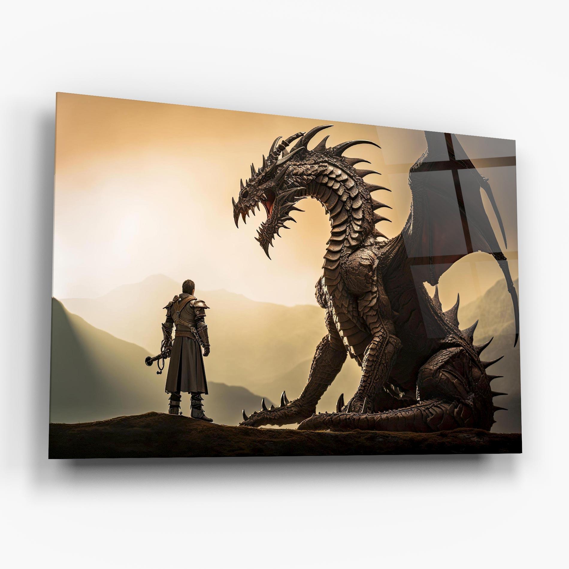 Glasbild Fantasy Huge Dragon mockup 6