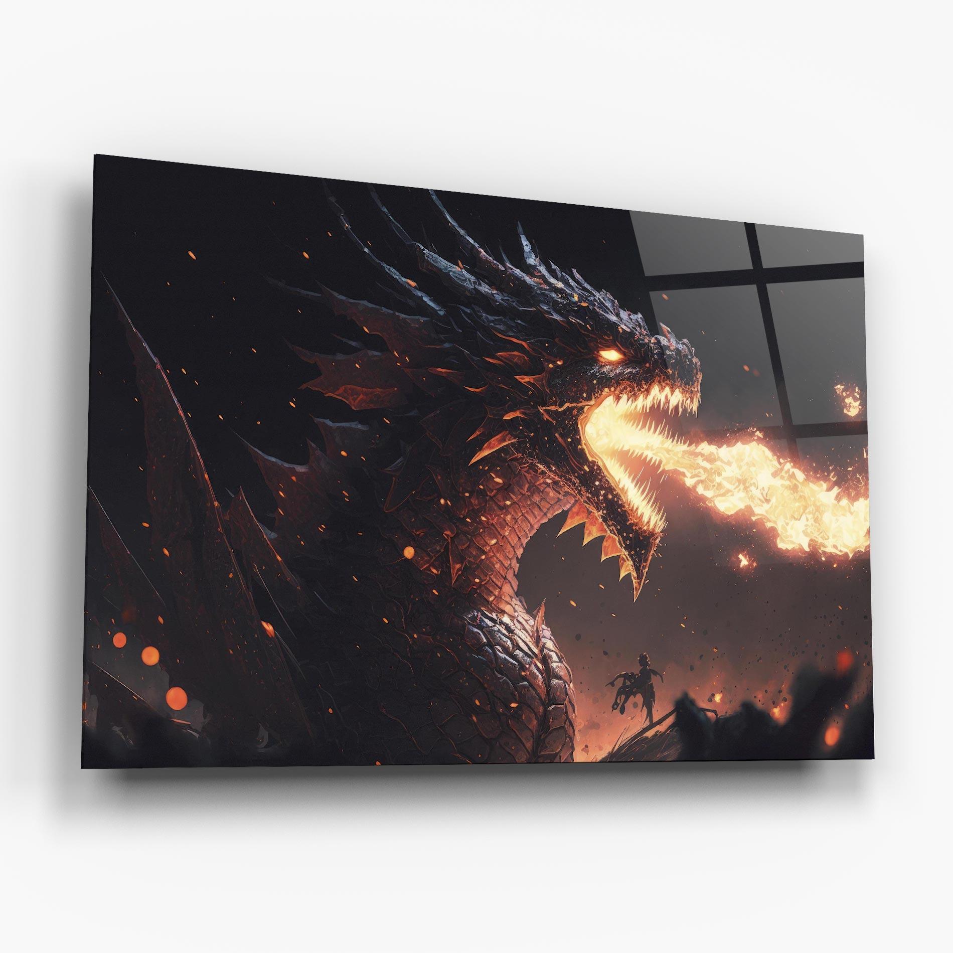 Glasbild Fire Explosion Dragon mockup 6