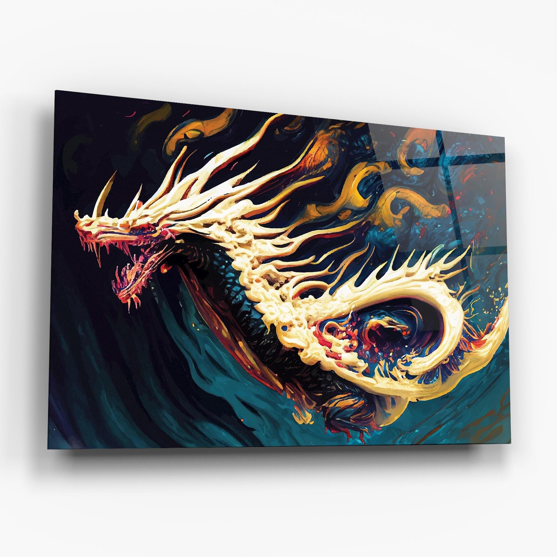 Glasbild Flying Acrylic Dragon mockup 6