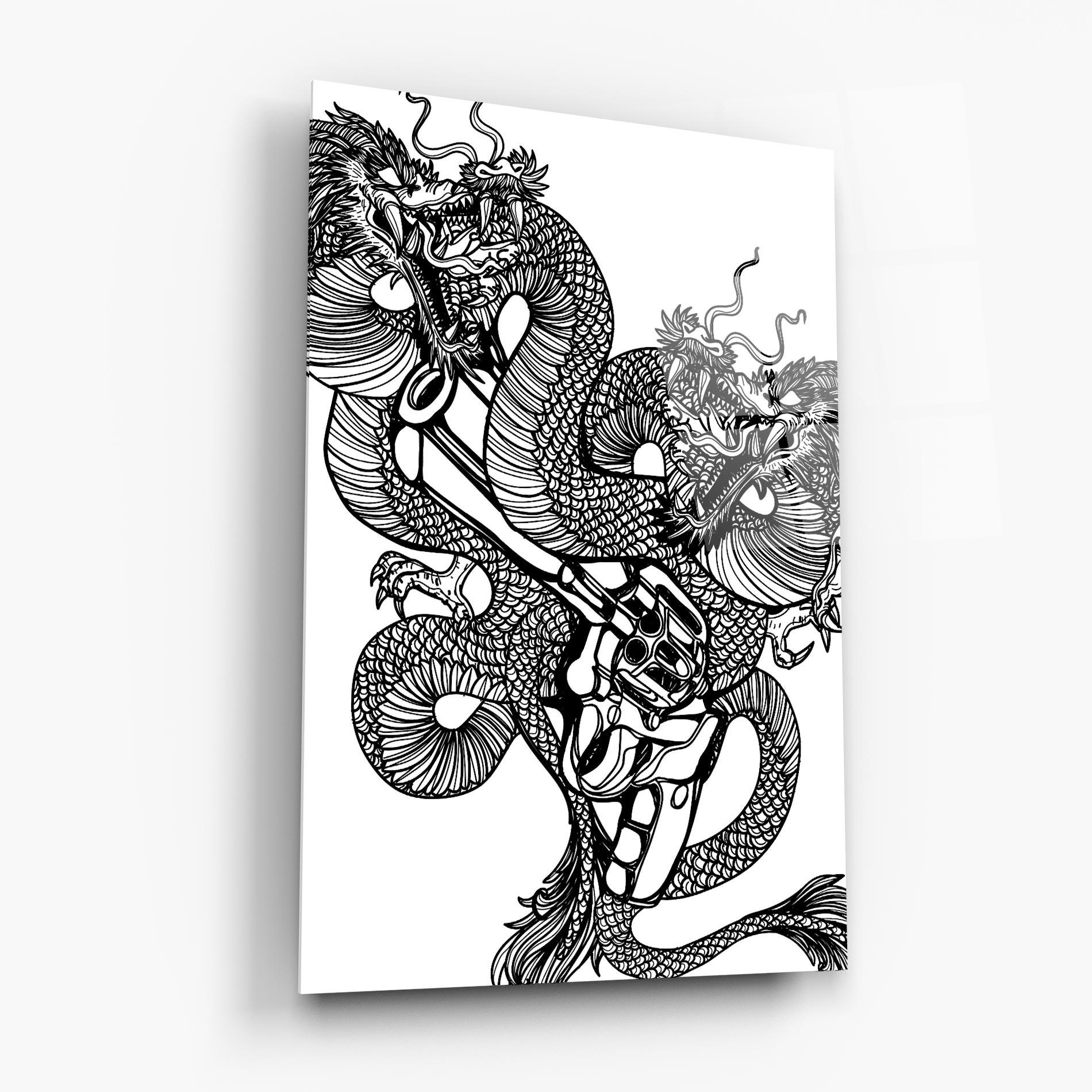 Glasbild Dragon Gun mockup 6