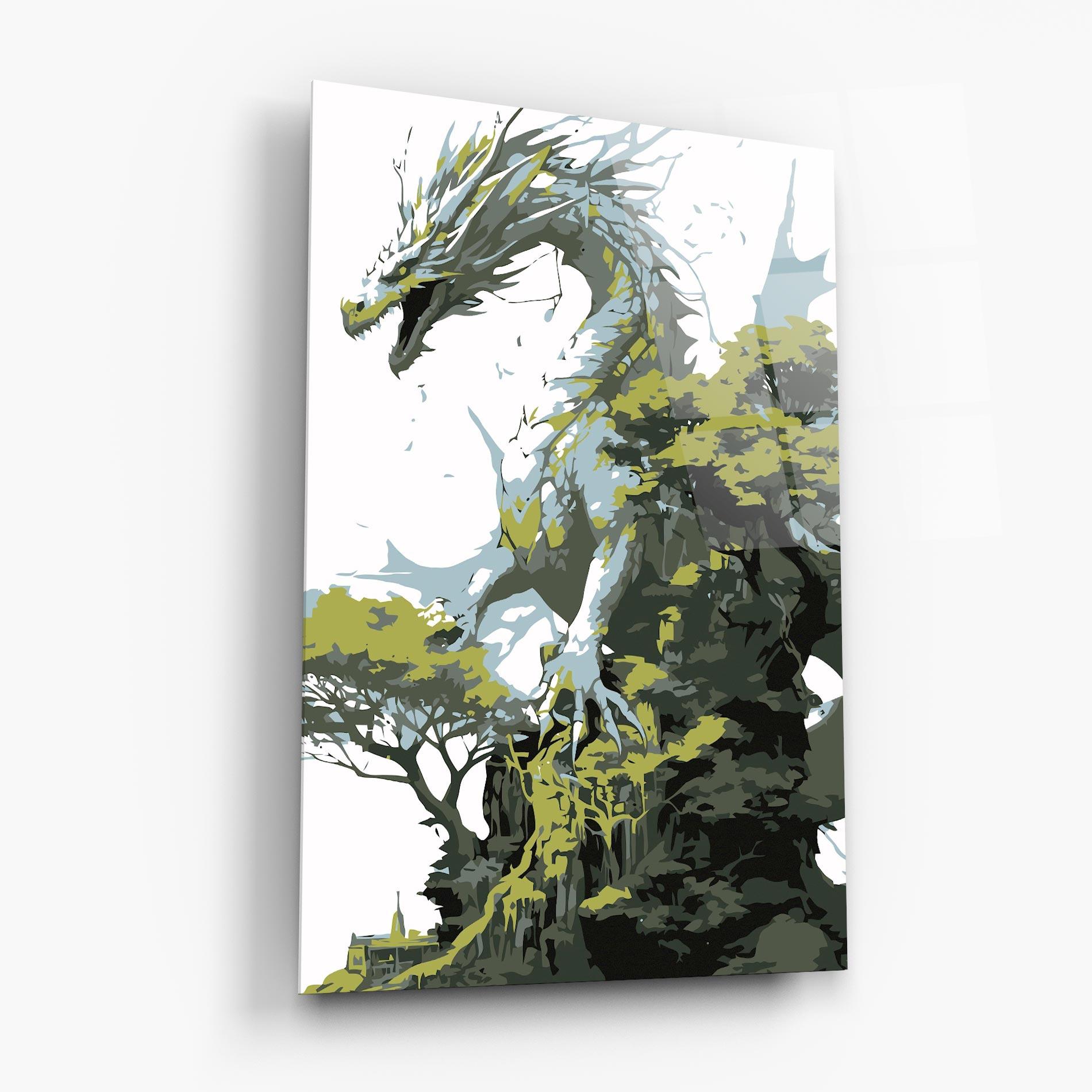 Glasbild Grey Nature Dragon mockup 6