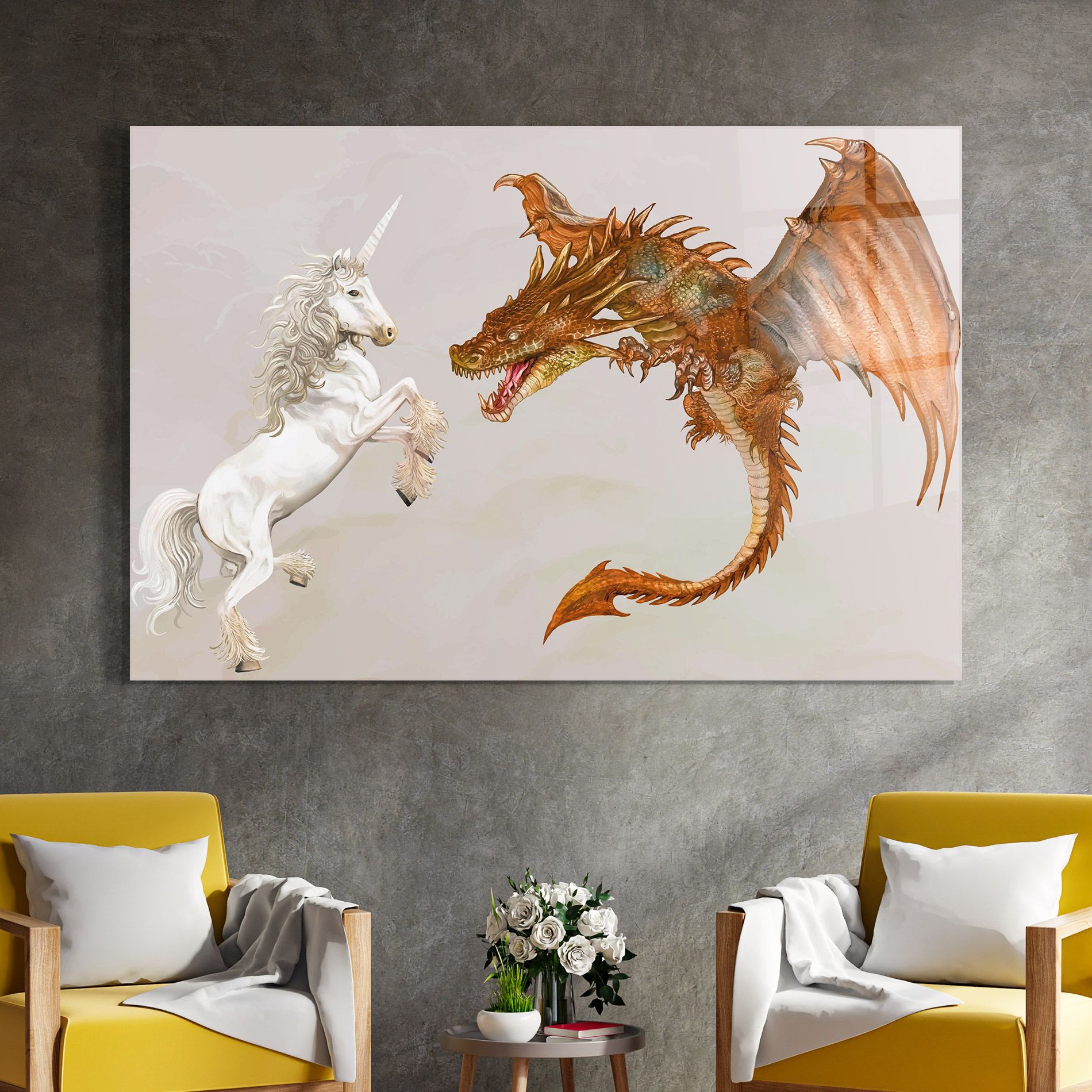Unicorn And Dragon mockup 4