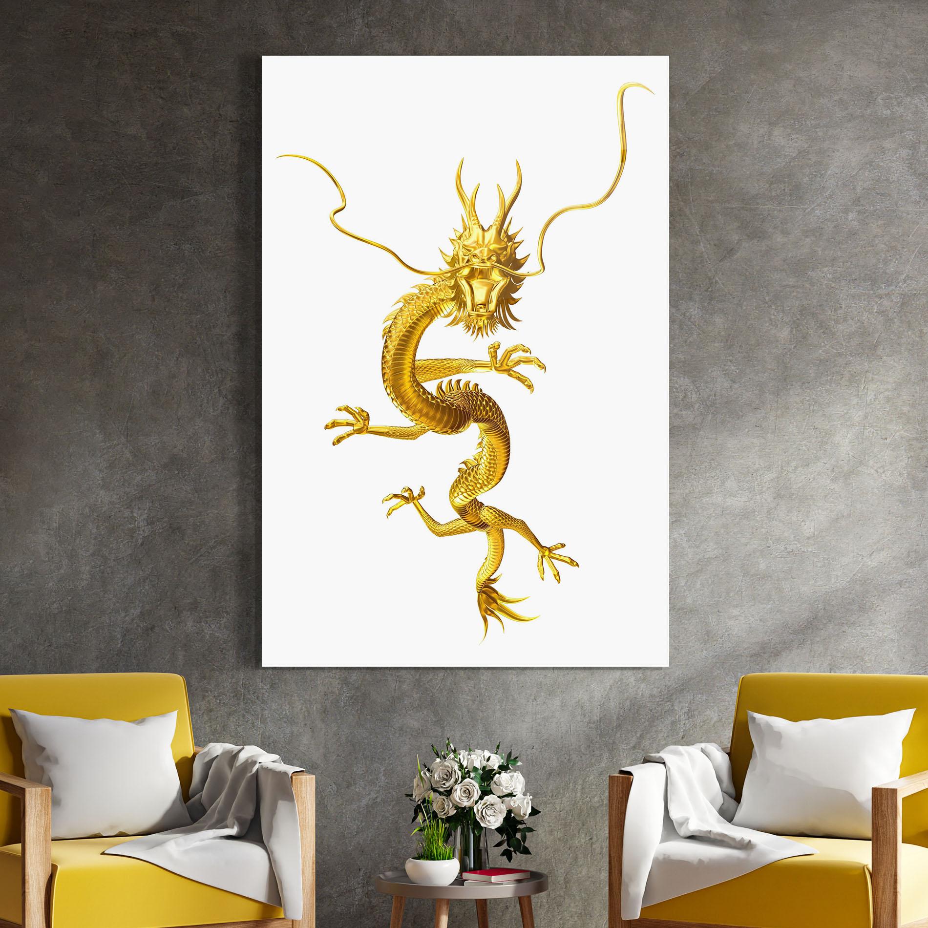 Glasbild Golden Dragon mockup 4