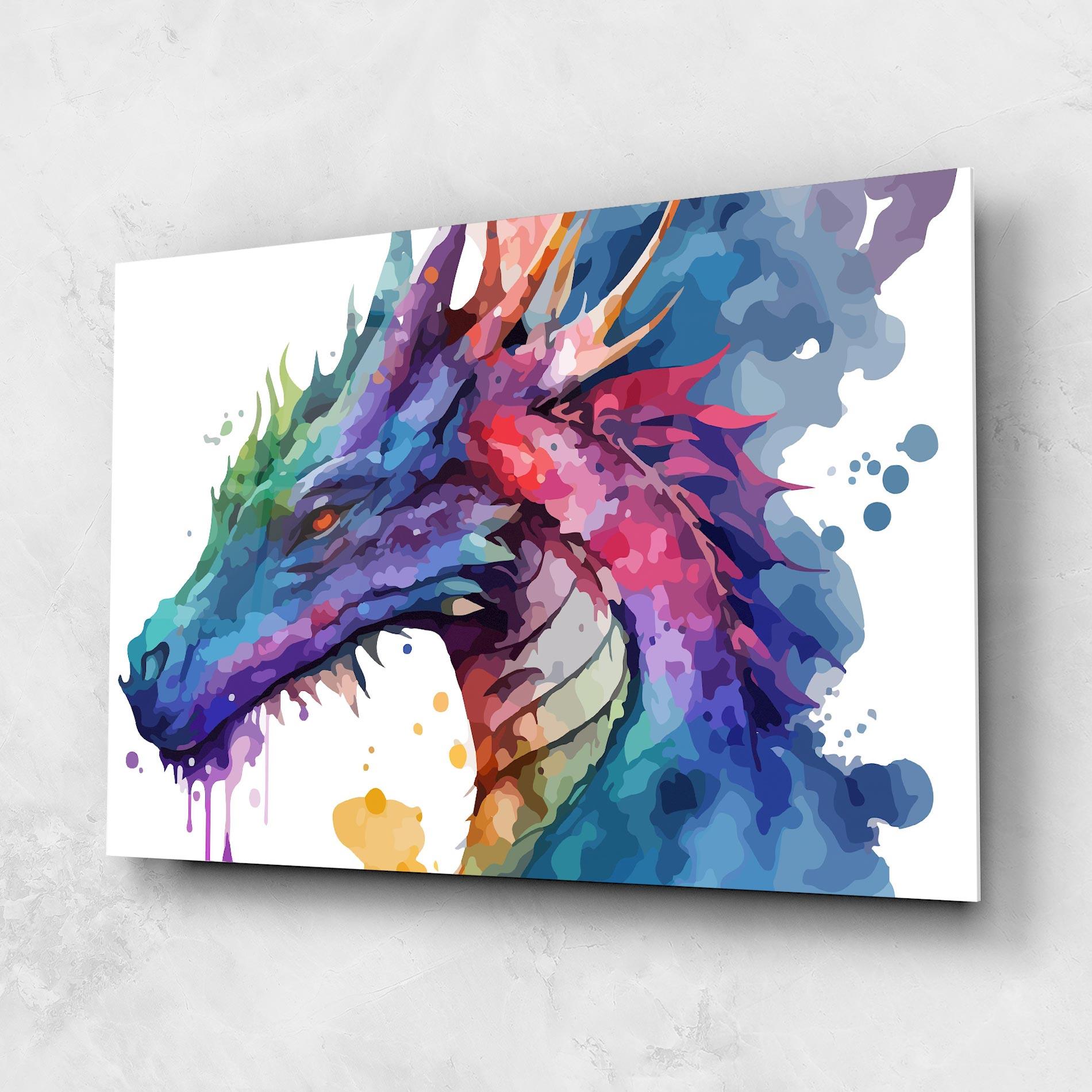 Glasbild Colourful Dragon mockup 1