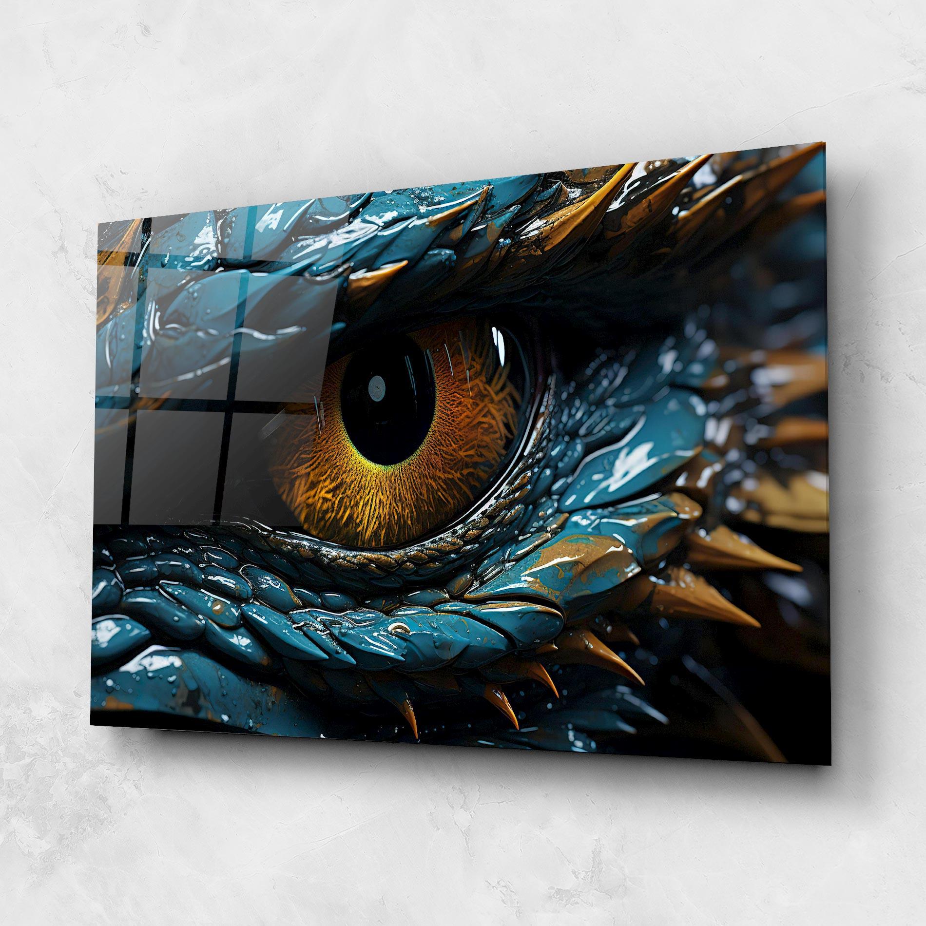 Glasbild Dragon Eye Close Up mockup 1