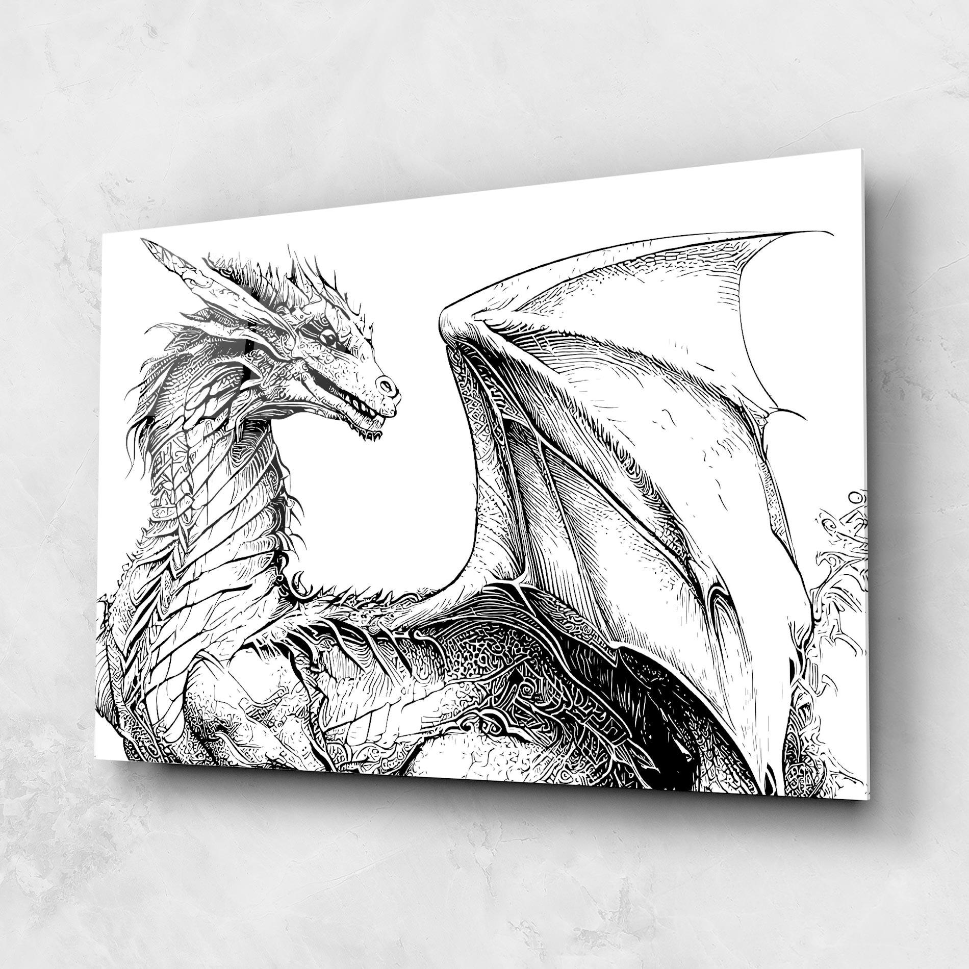 Glasbild Dragon Sketch mockup 1
