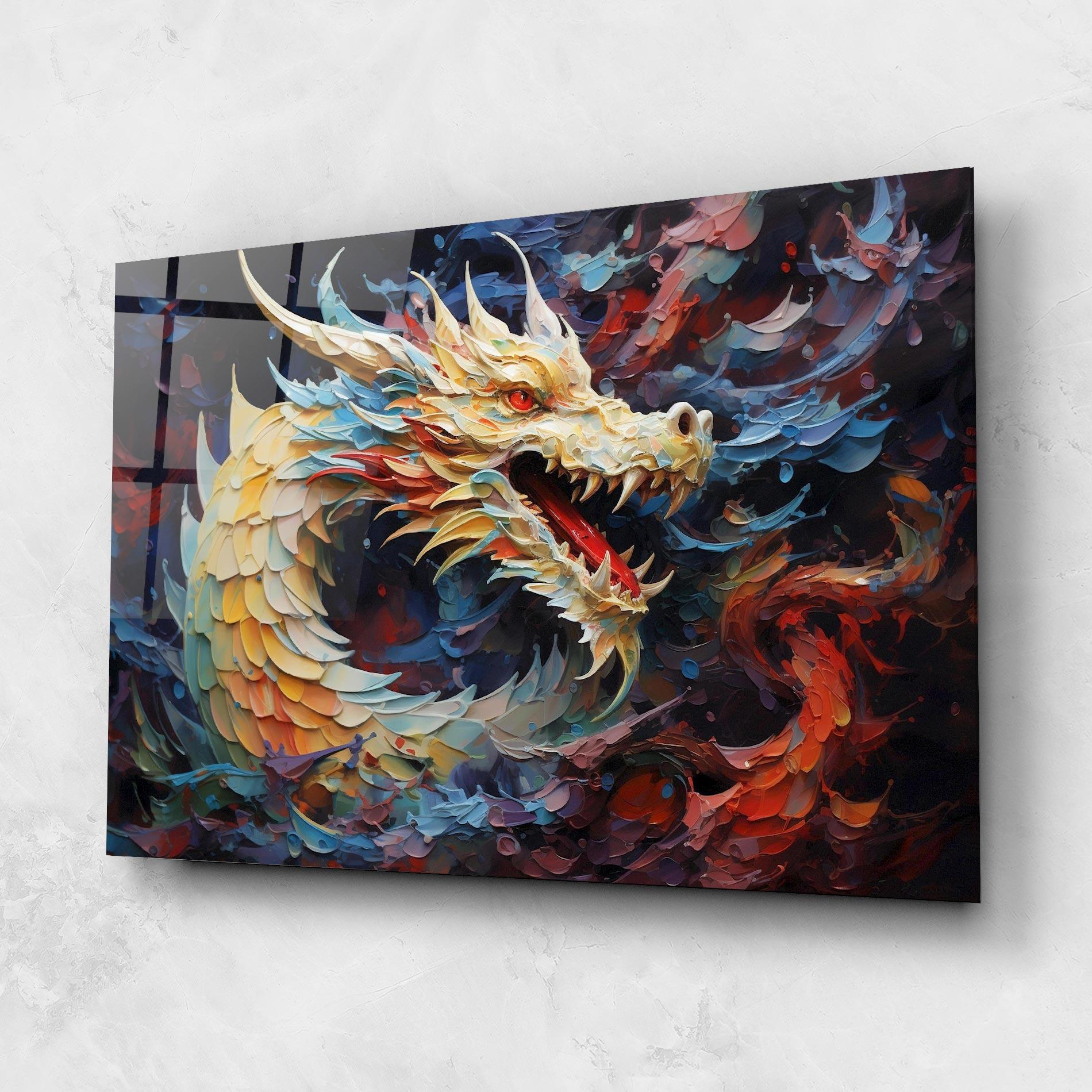 Glasbild Fantasy Dragon Art mockup 1