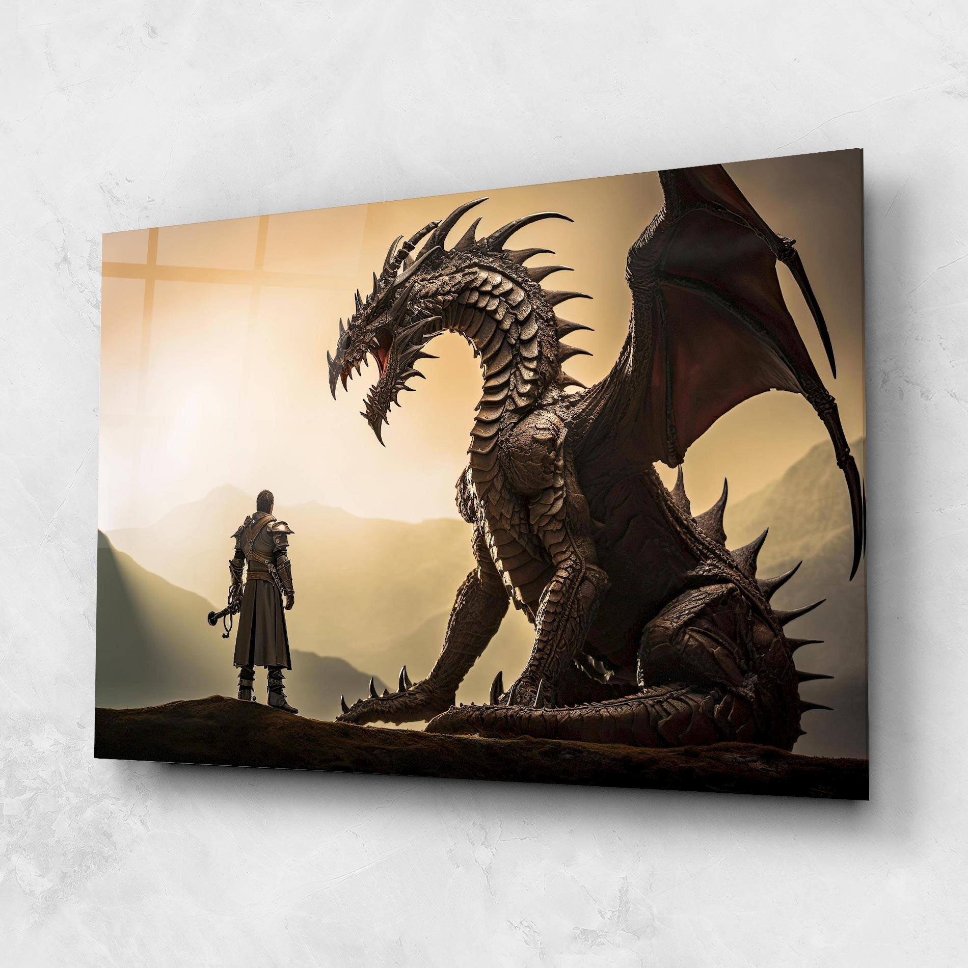 Glasbild Fantasy Huge Dragon mockup 1
