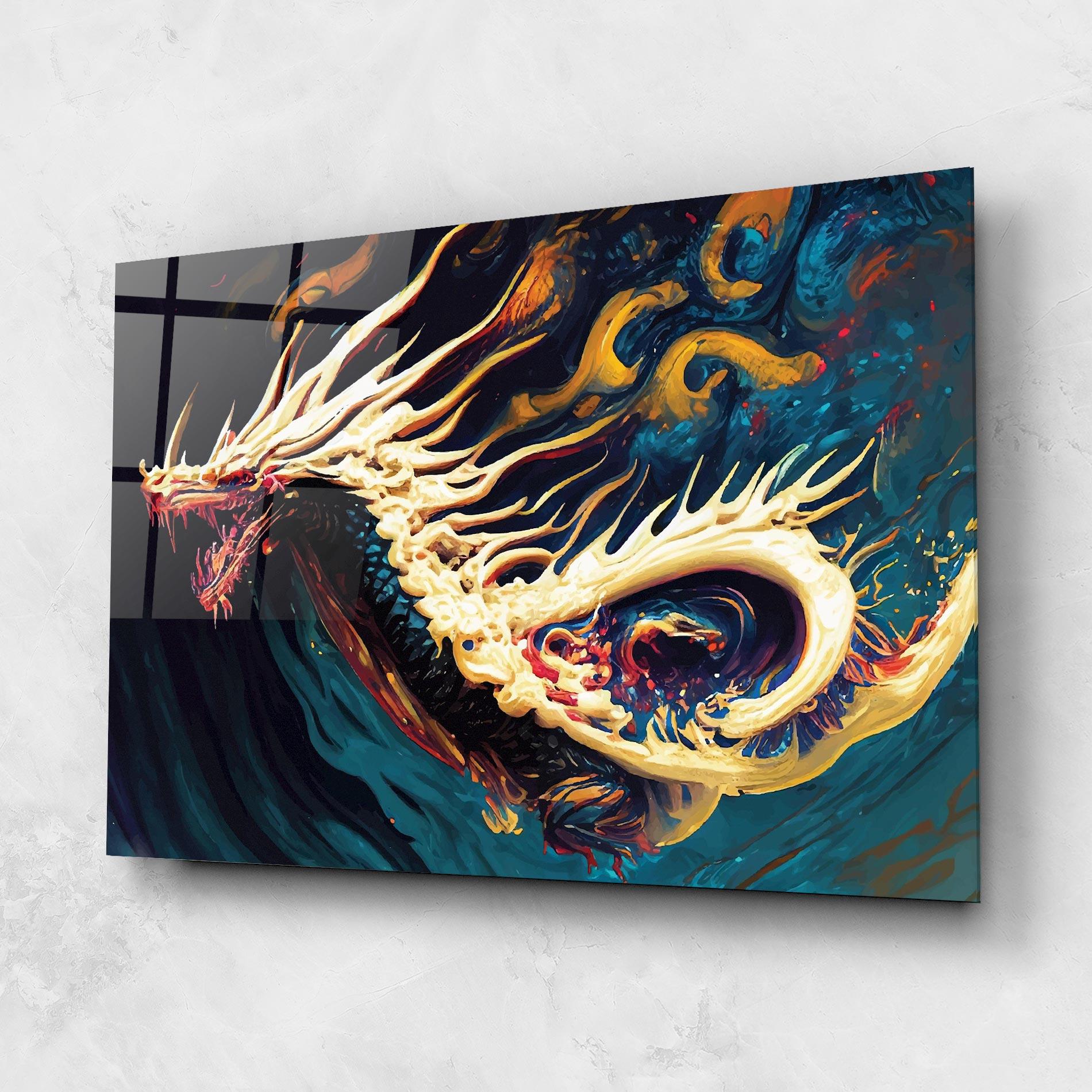 Glasbild Flying Acrylic Dragon mockup 1