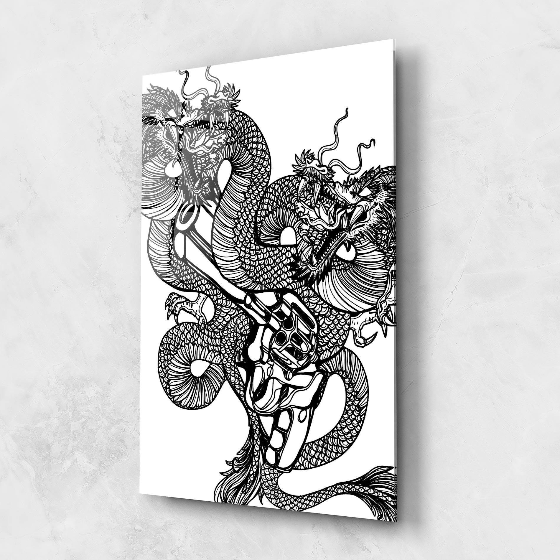 Glasbild Dragon Gun mockup 1