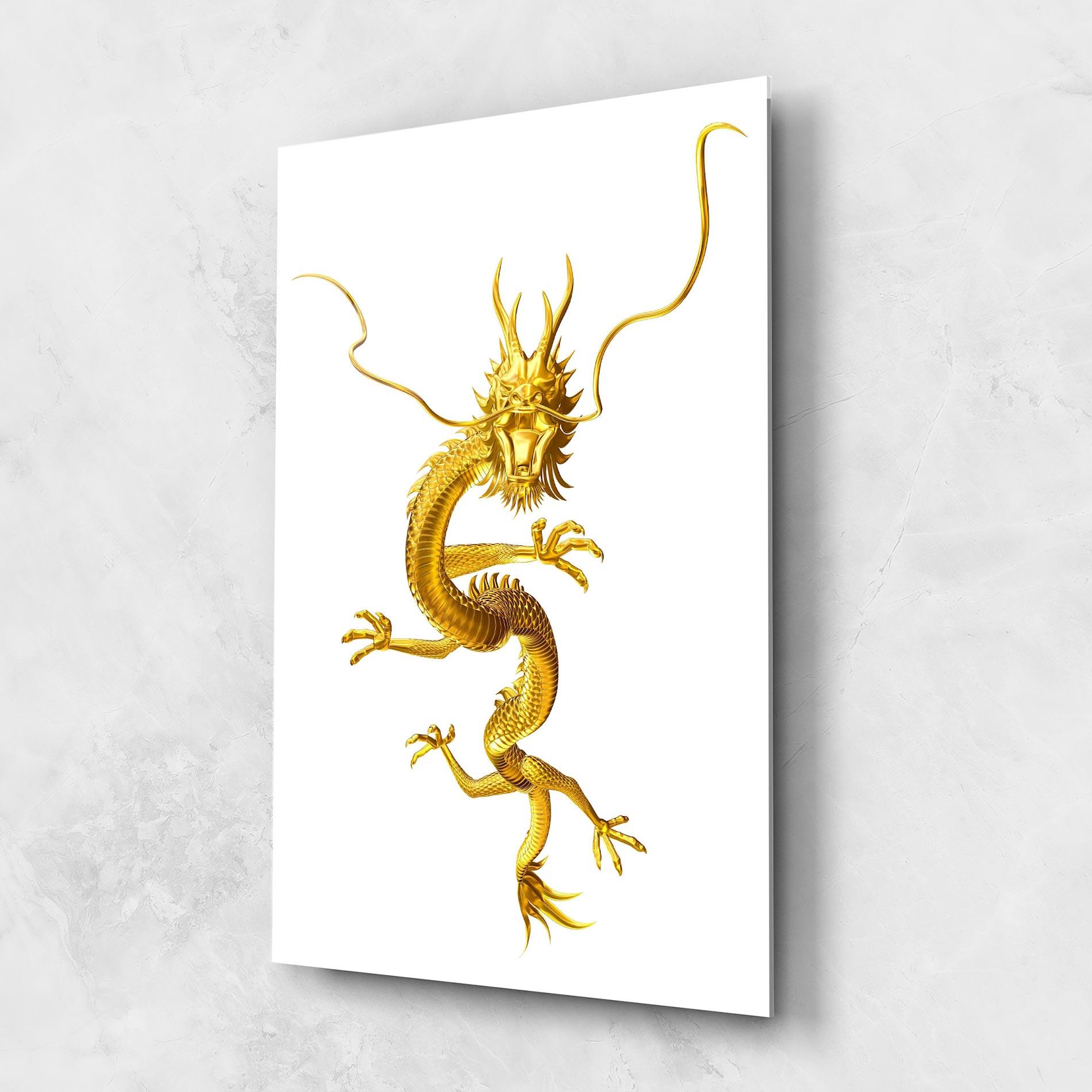 Glasbild Golden Dragon mockup 1