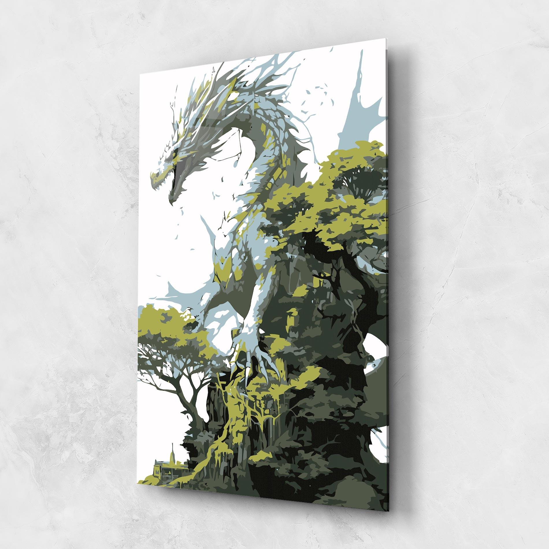 Glasbild Grey Nature Dragon mockup 1