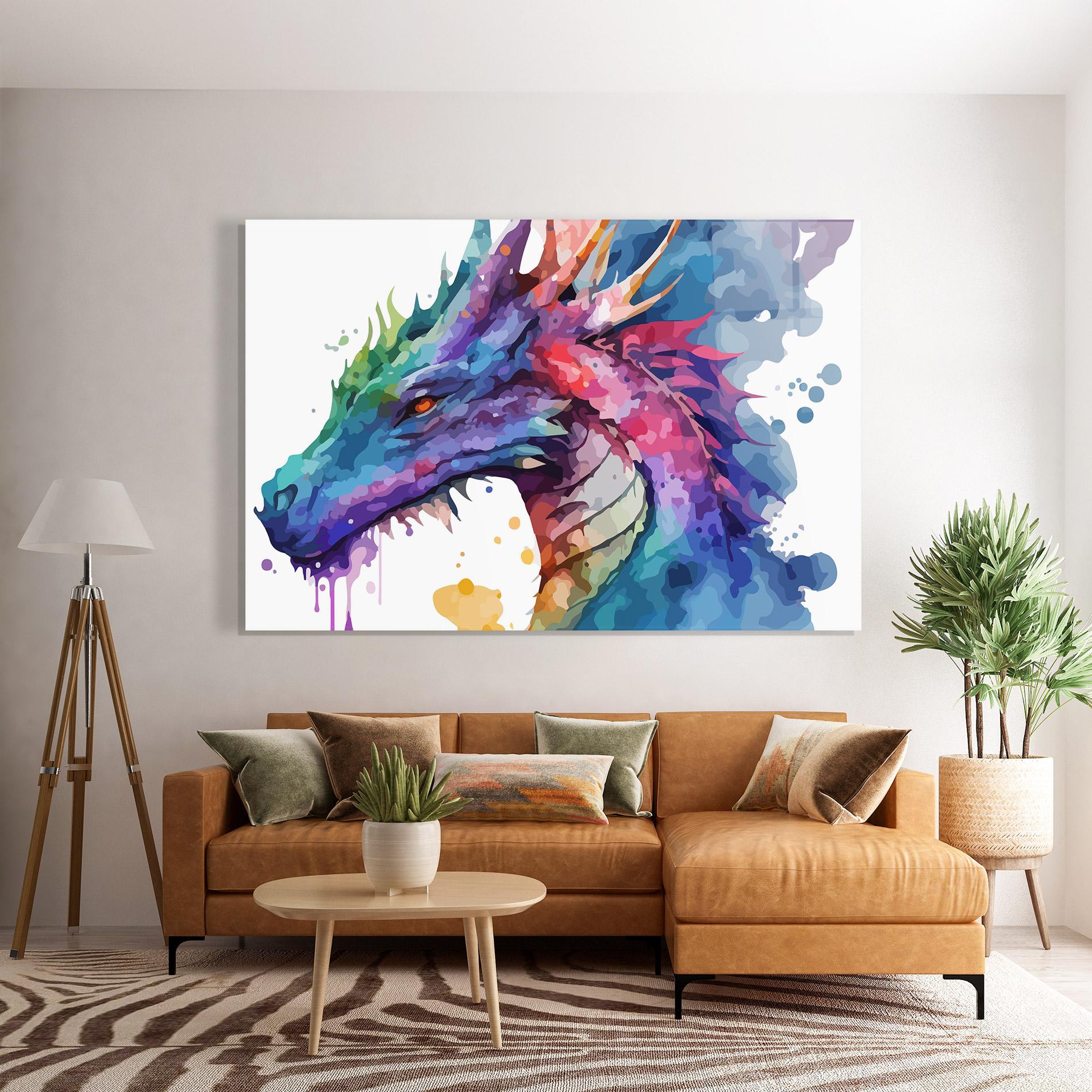 Glasbild Colourful Dragon mockup 7