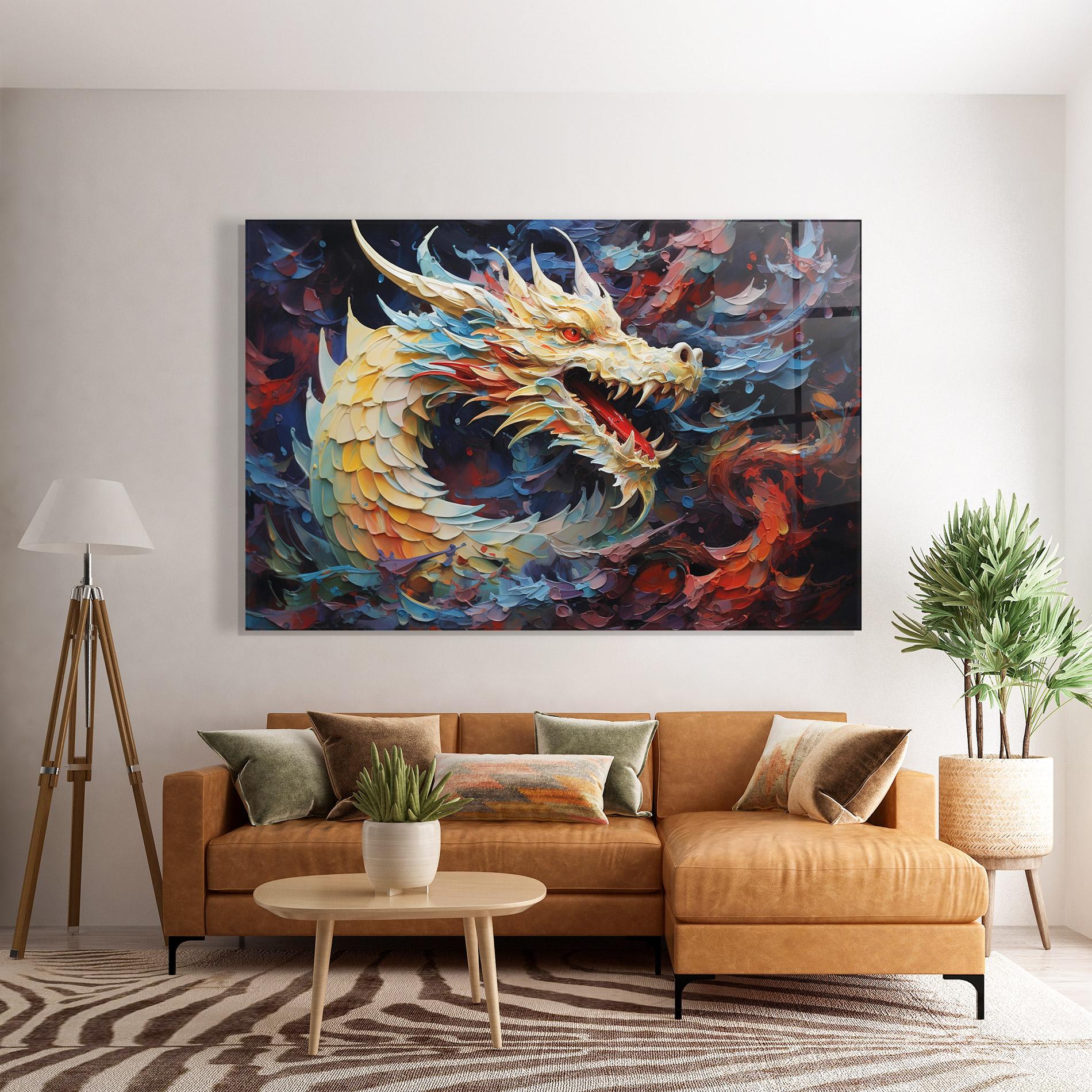 Glasbild Fantasy Dragon Art mockup 7