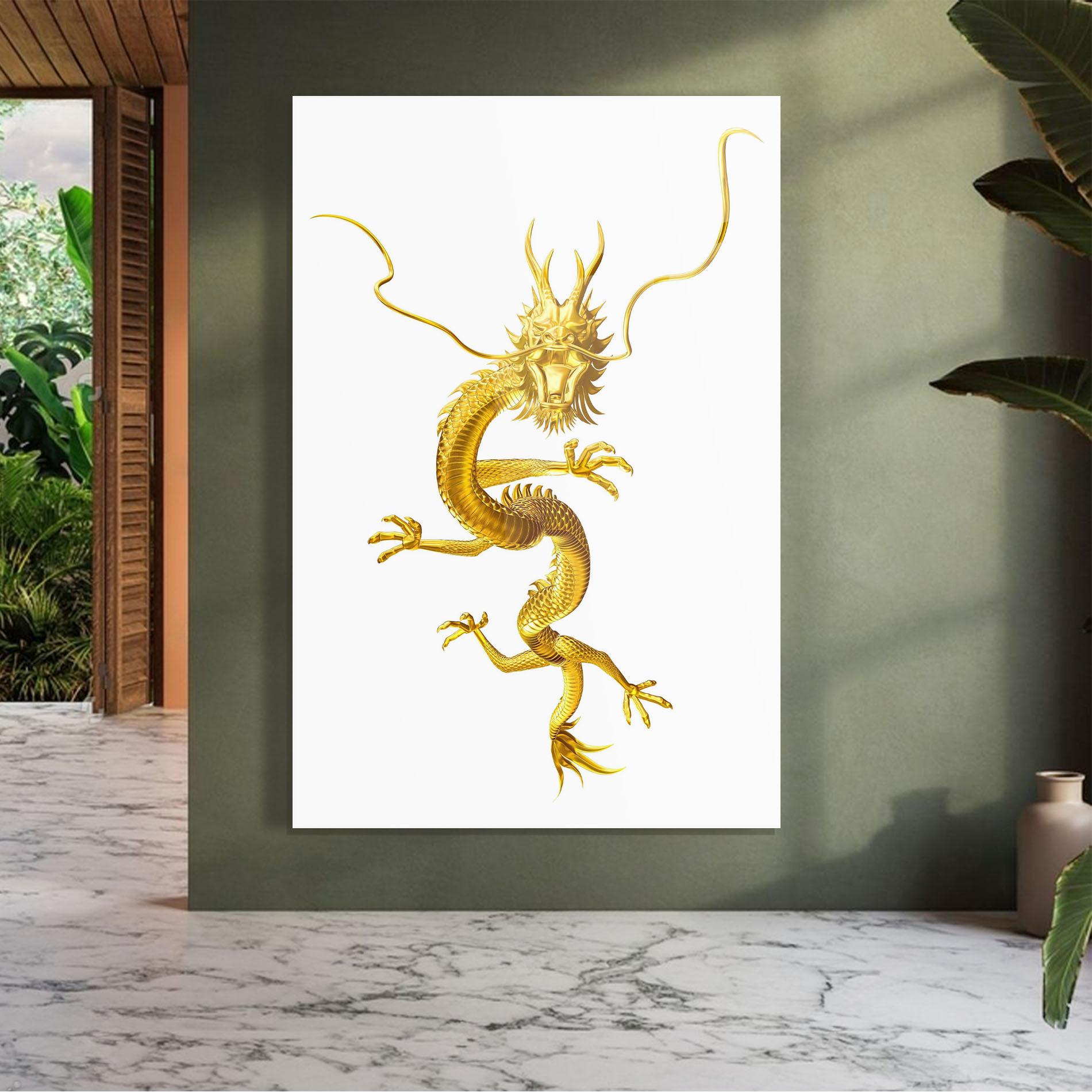 Glasbild Golden Dragon mockup 7