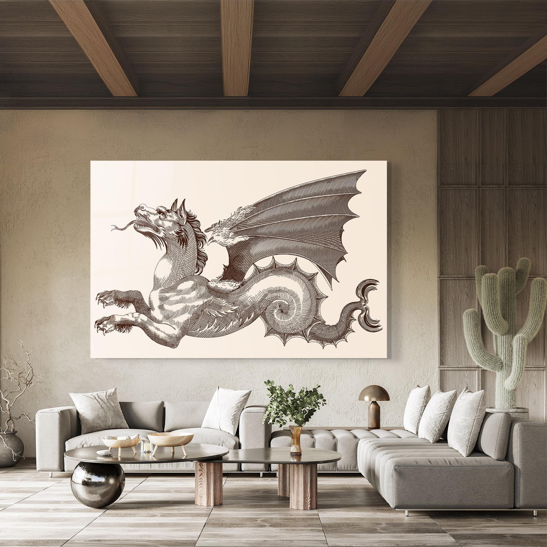 Glasbild Brown Dragon mockup 8