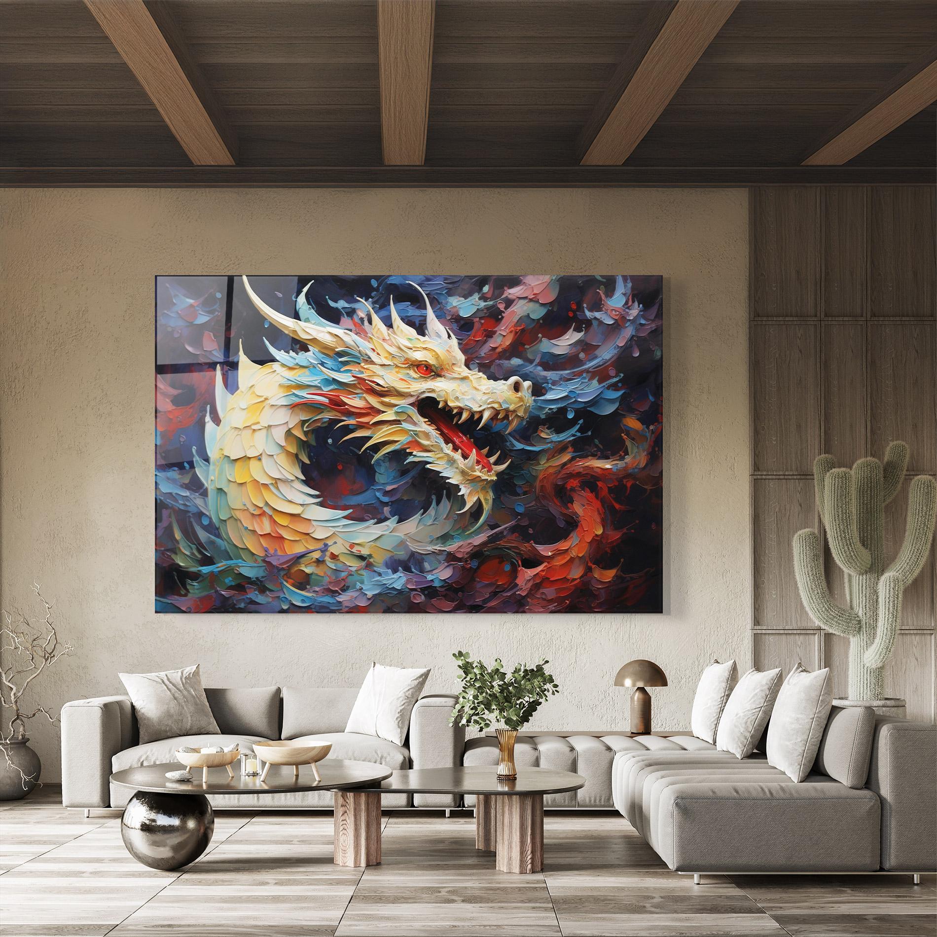 Glasbild Fantasy Dragon Art mockup 8