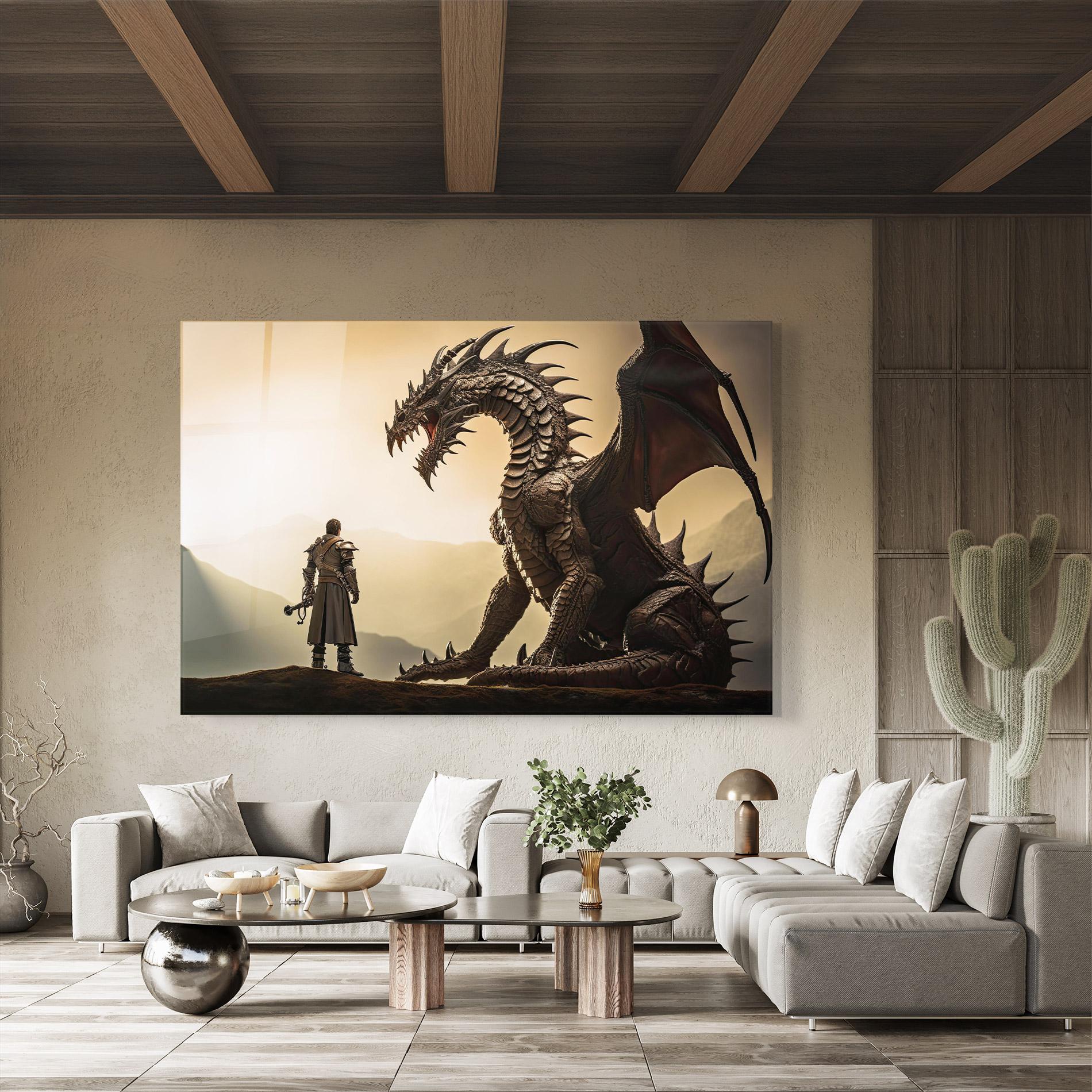 Glasbild Fantasy Huge Dragon mockup 8