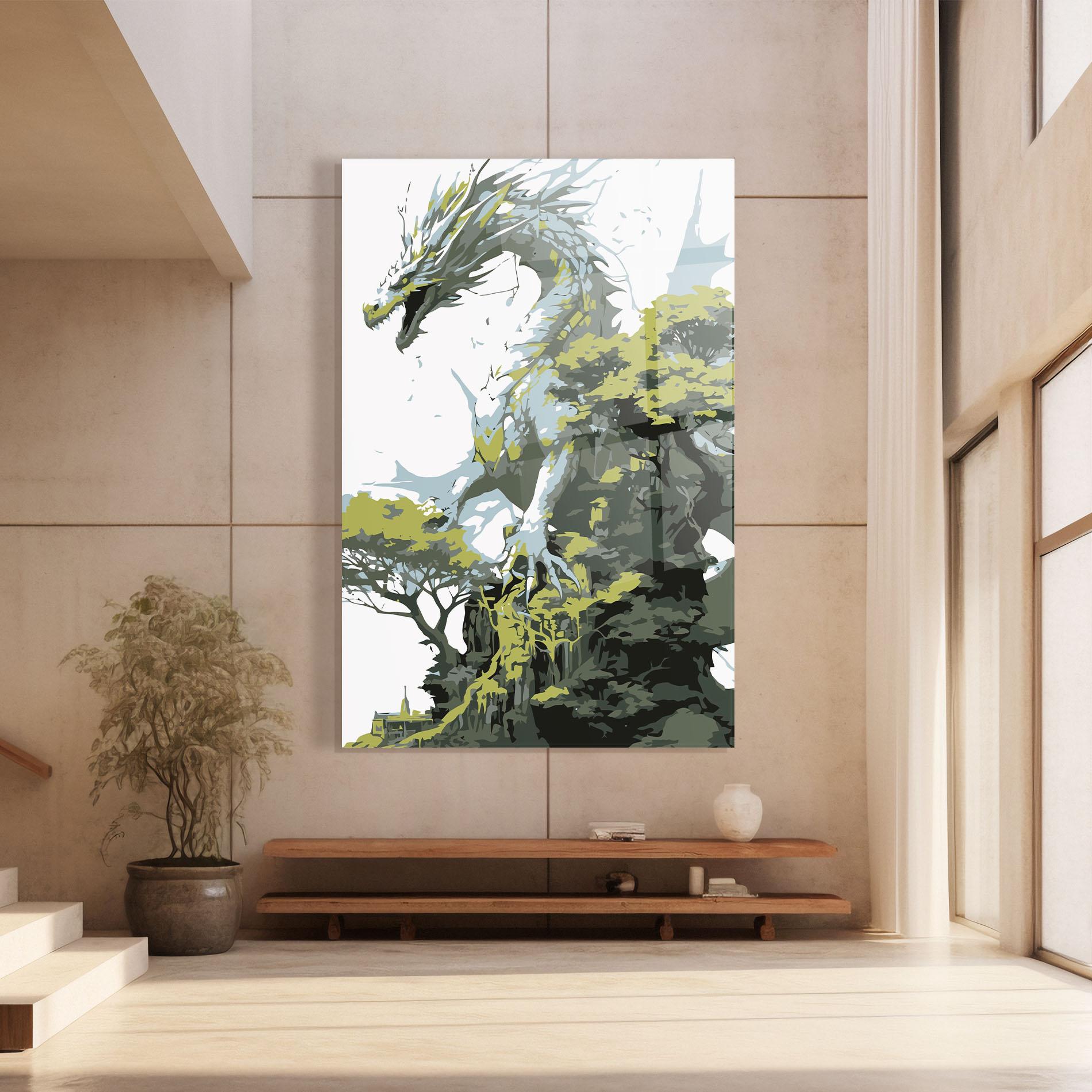Glasbild Grey Nature Dragon mockup 8