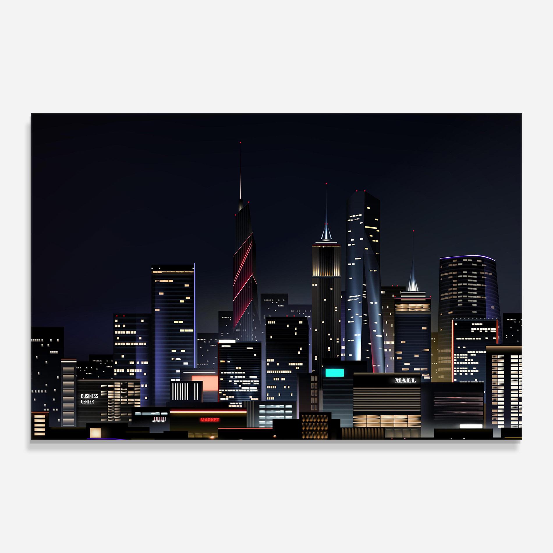 Glasbild Night City mockup 0