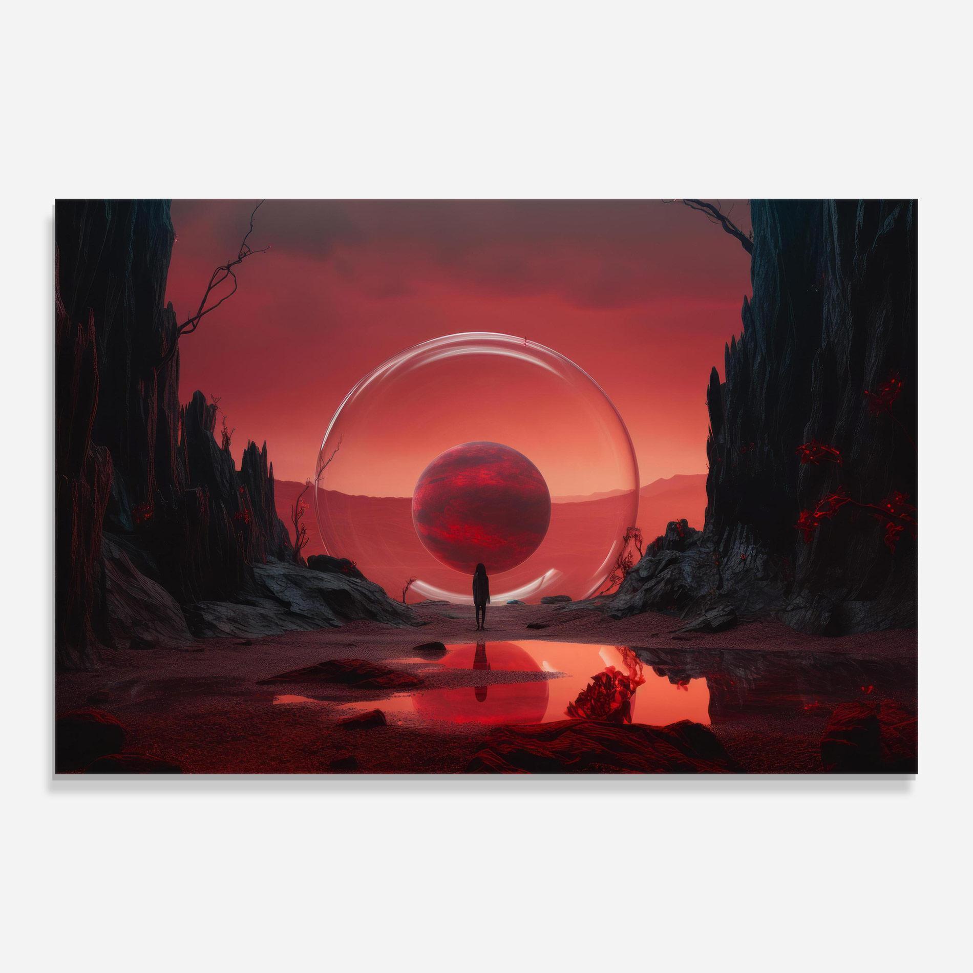 Glasbild Red Planet Art mockup 0
