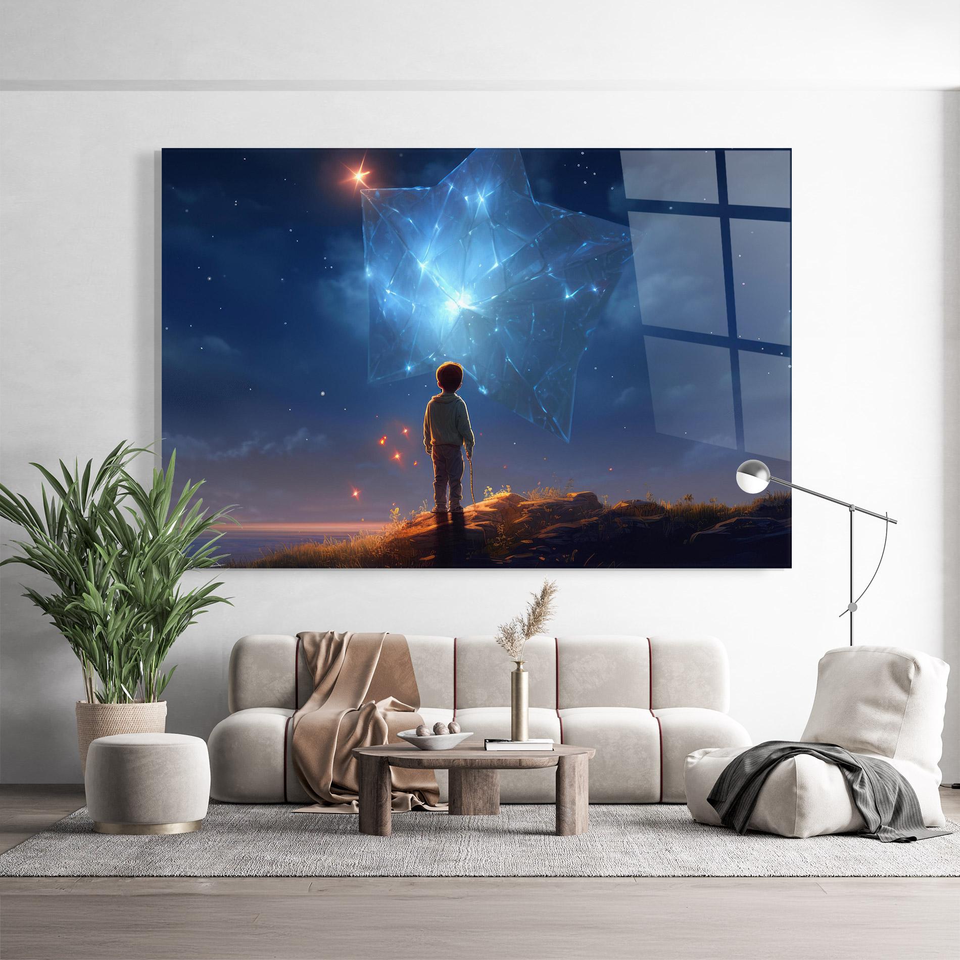 Glasbild Blue Star Floating mockup 9