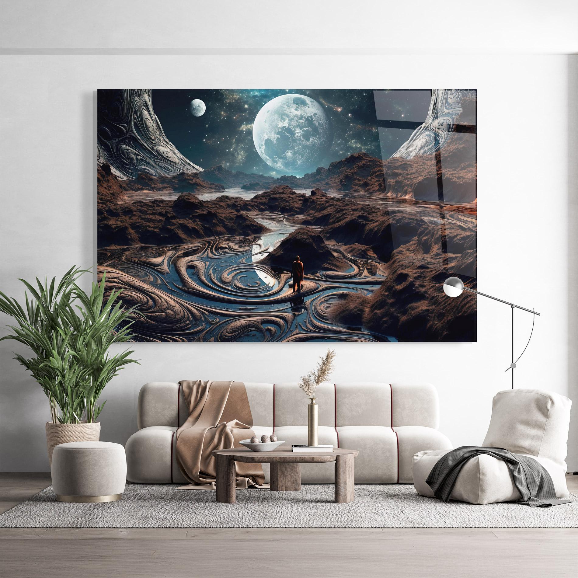 Glasbild Desert Big Moon mockup 9