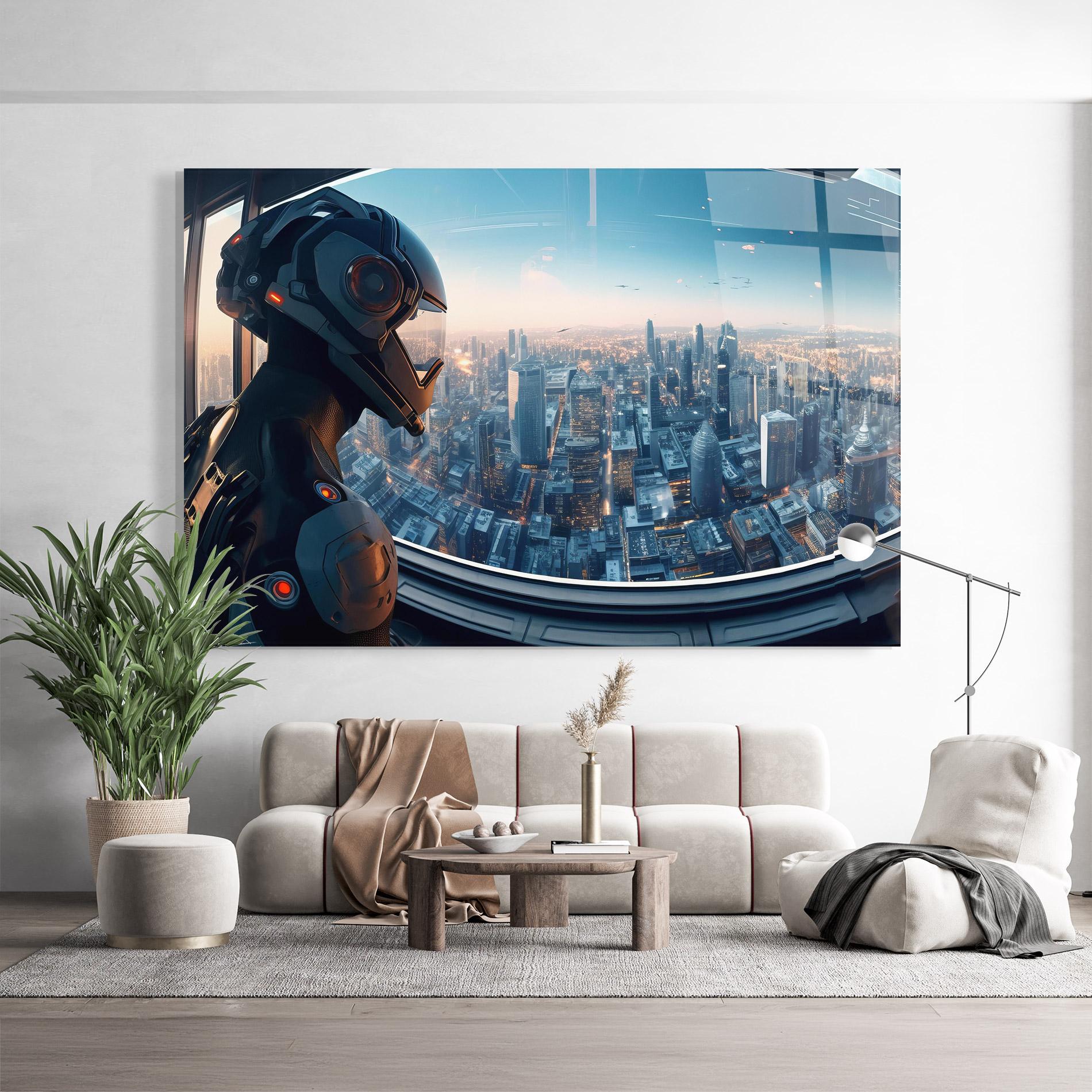 Glasbild Futuristic Robot mockup 9