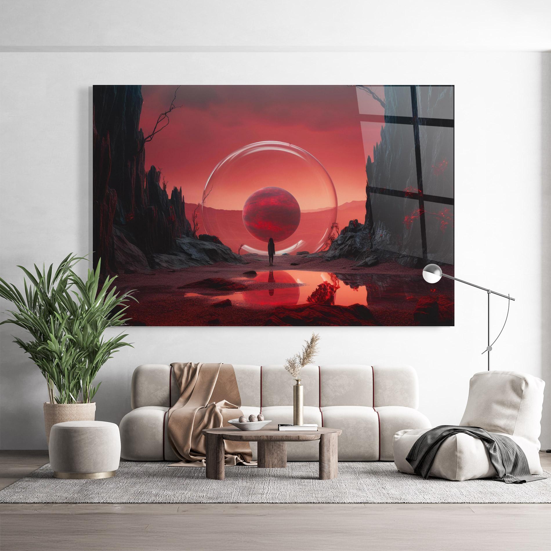 Glasbild Red Planet Art mockup 9