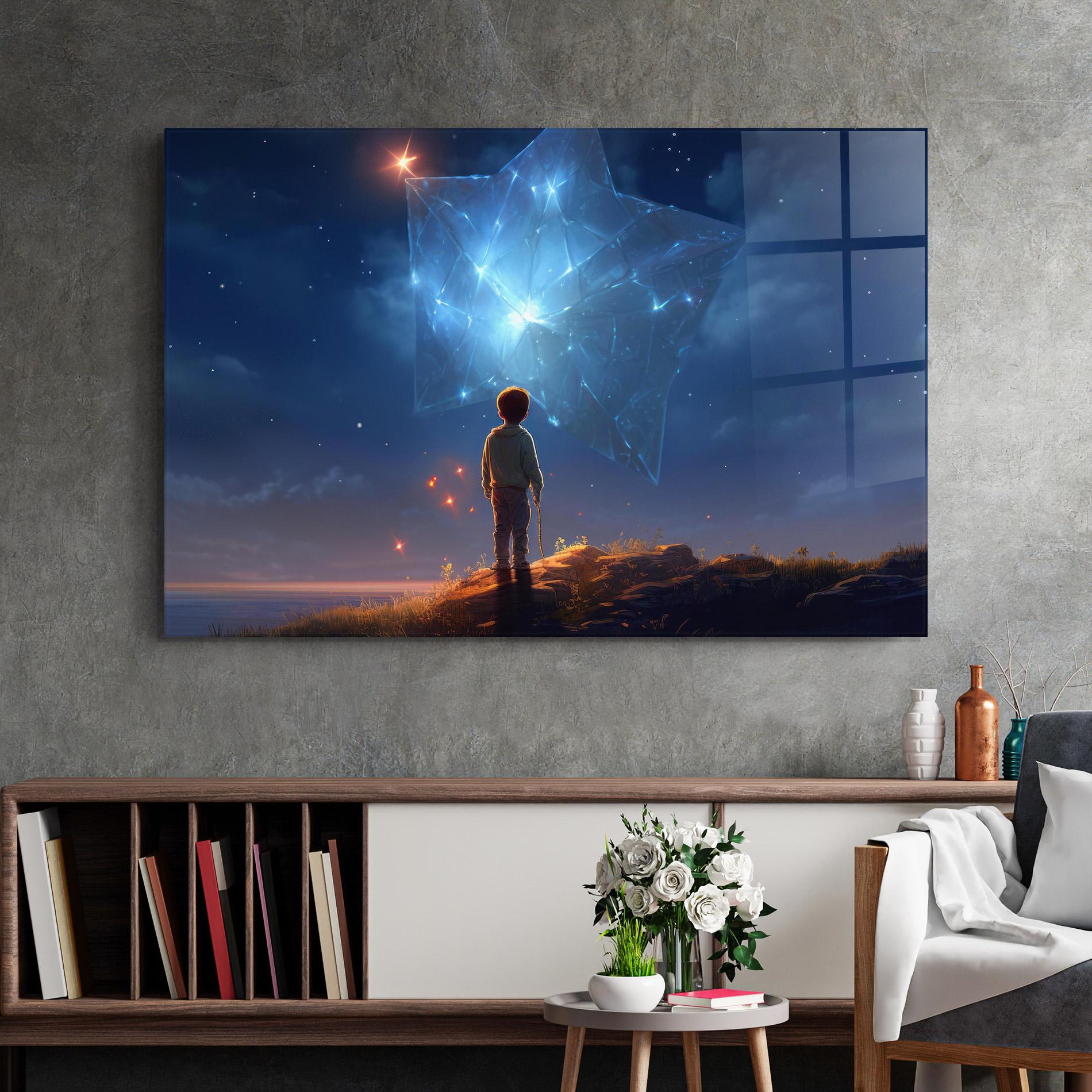 Glasbild Blue Star Floating mockup 2