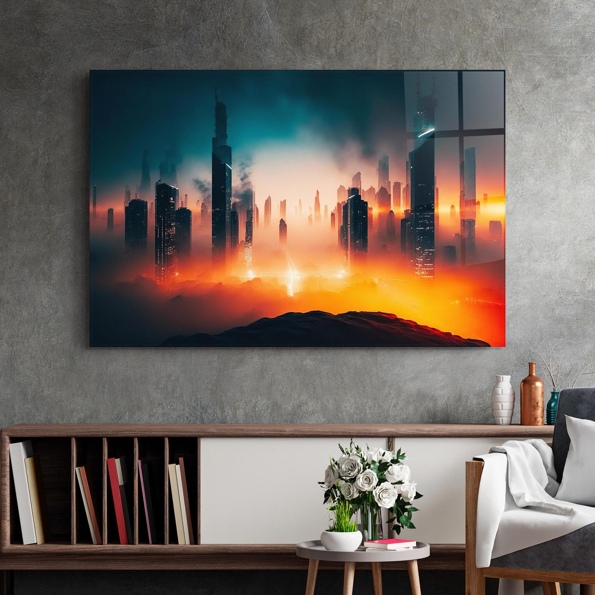 Glasbild City S Skyline mockup 2