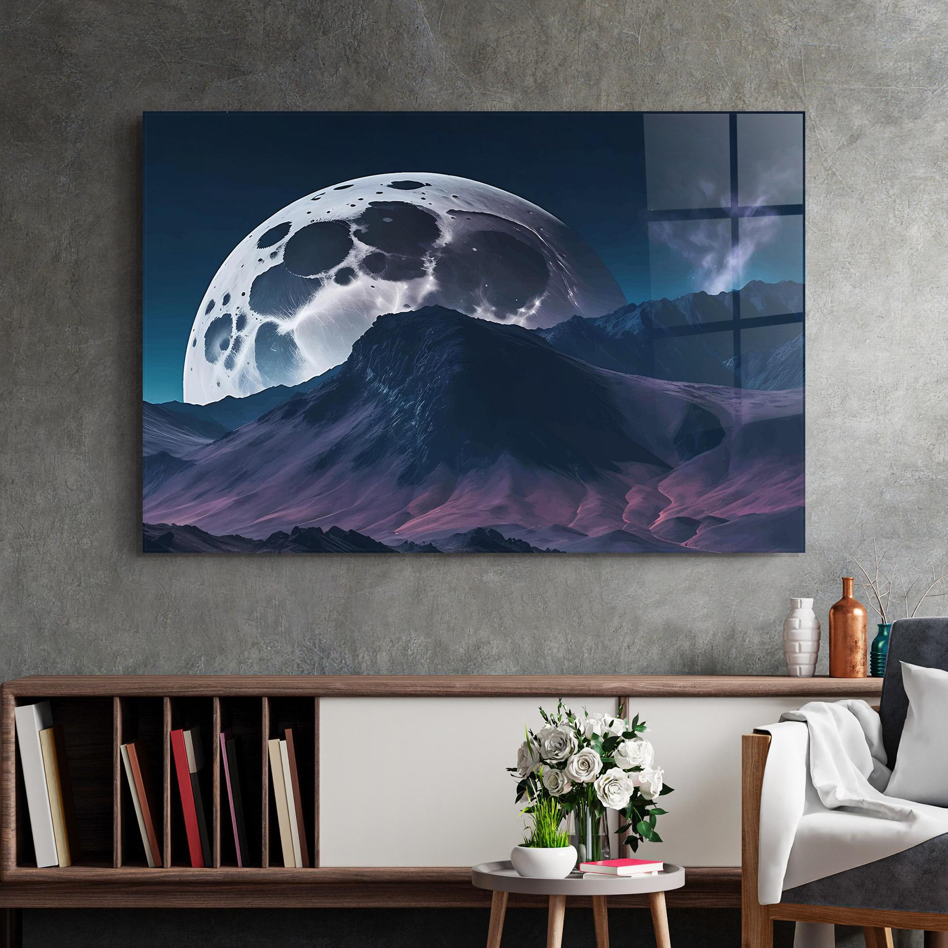 Glasbild Full Moon Smoke mockup 2