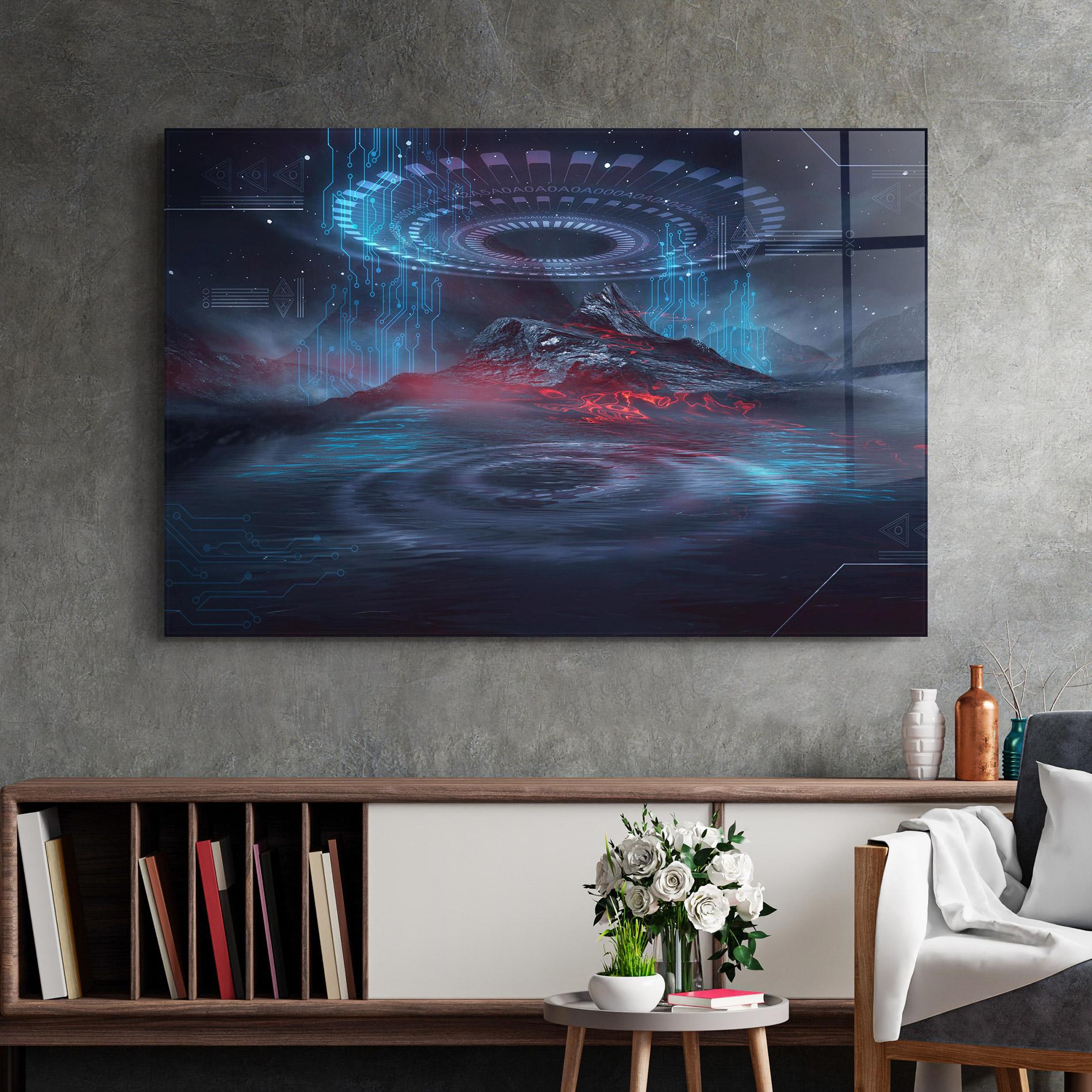 Glasbild Neon Space Galaxy mockup 2