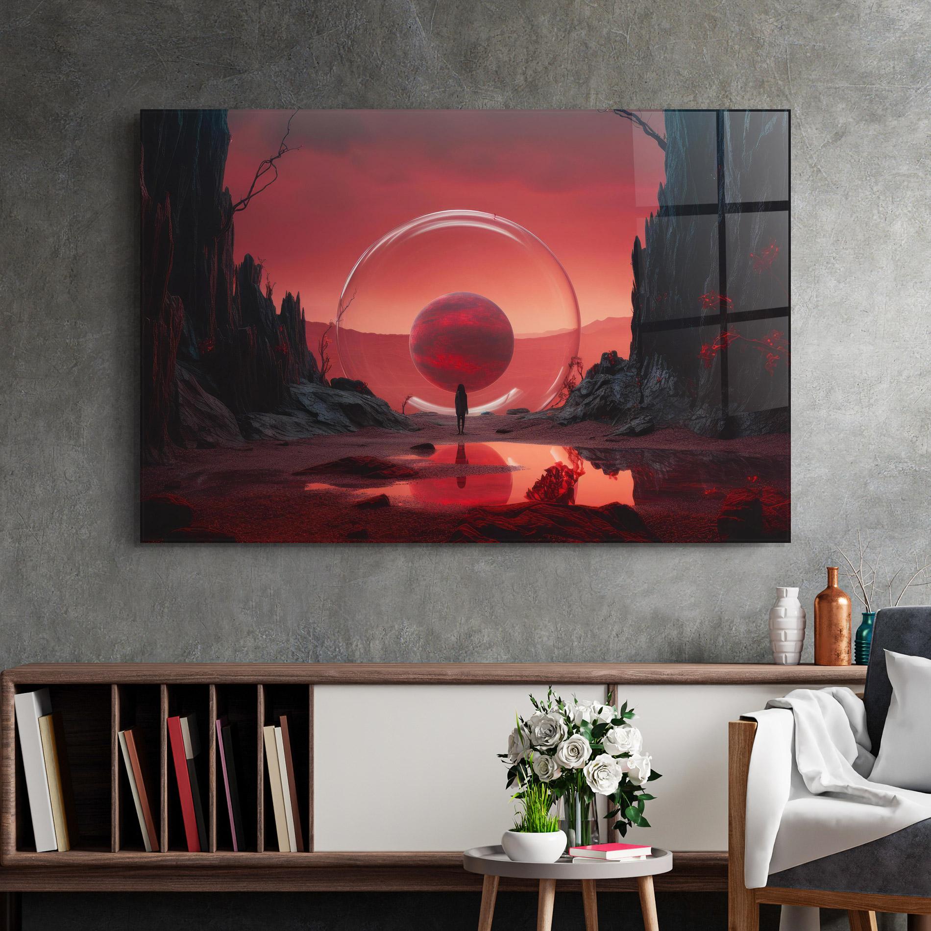 Glasbild Red Planet Art mockup 2