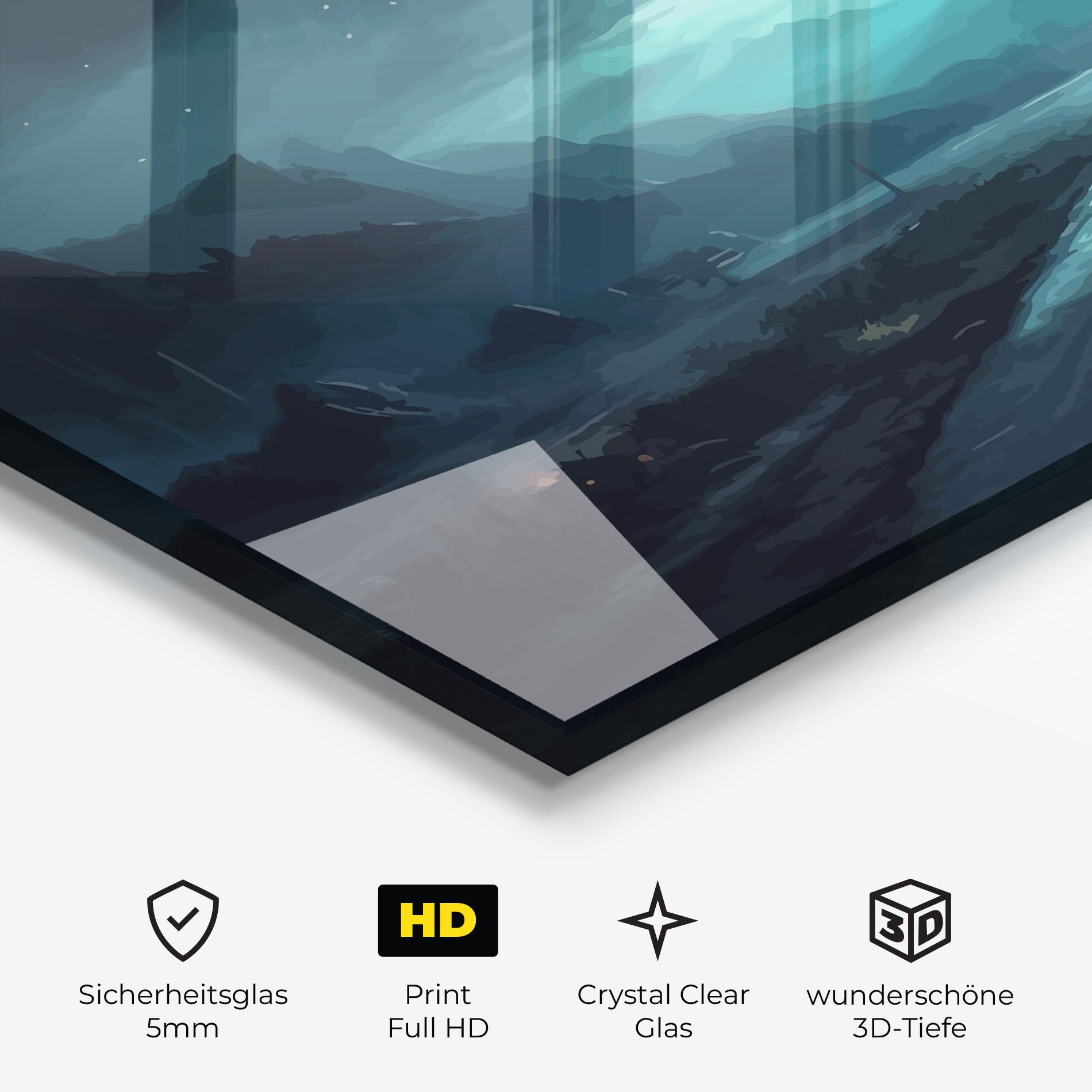 Glasbild Blue Universe mockup 3