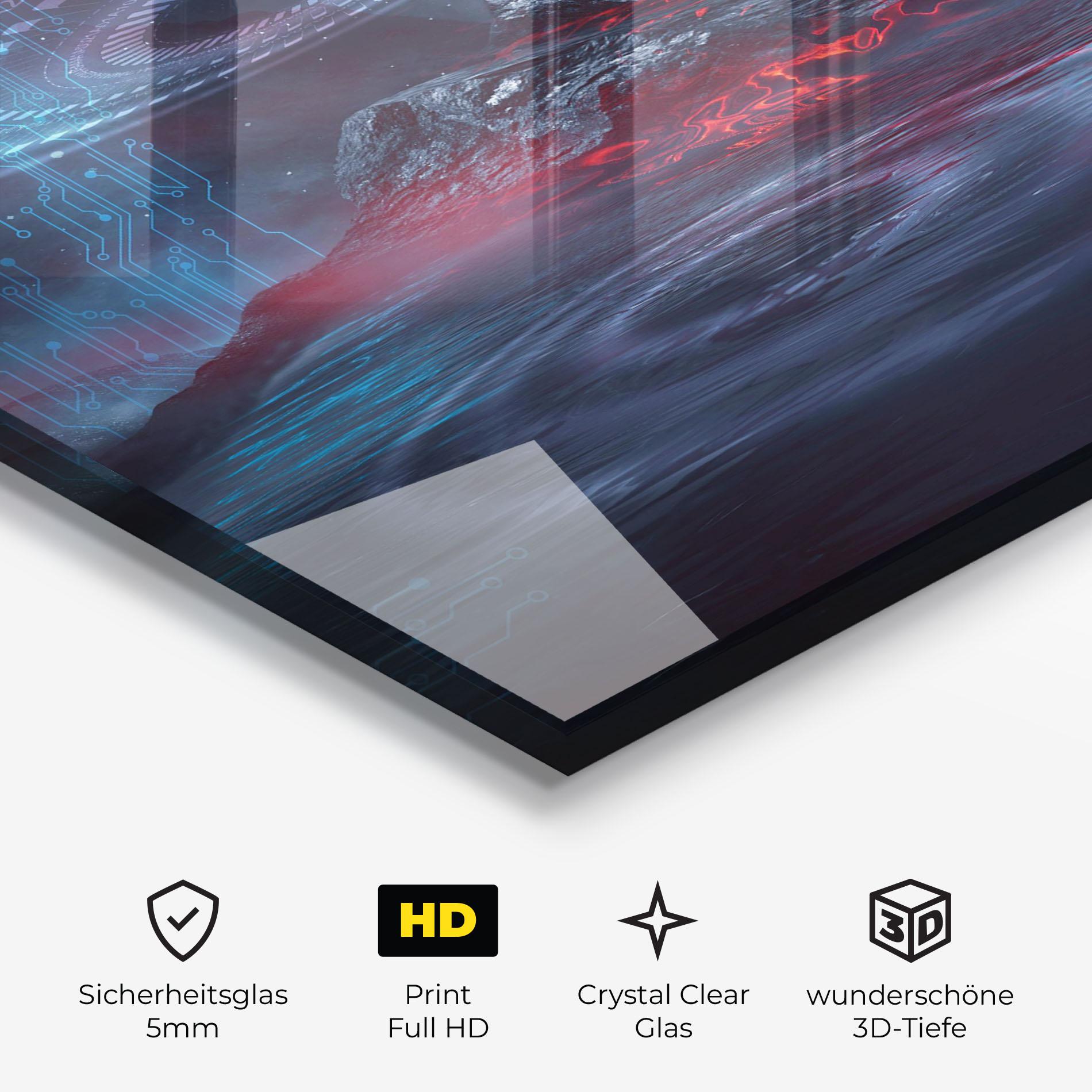 Glasbild Neon Space Galaxy mockup 3