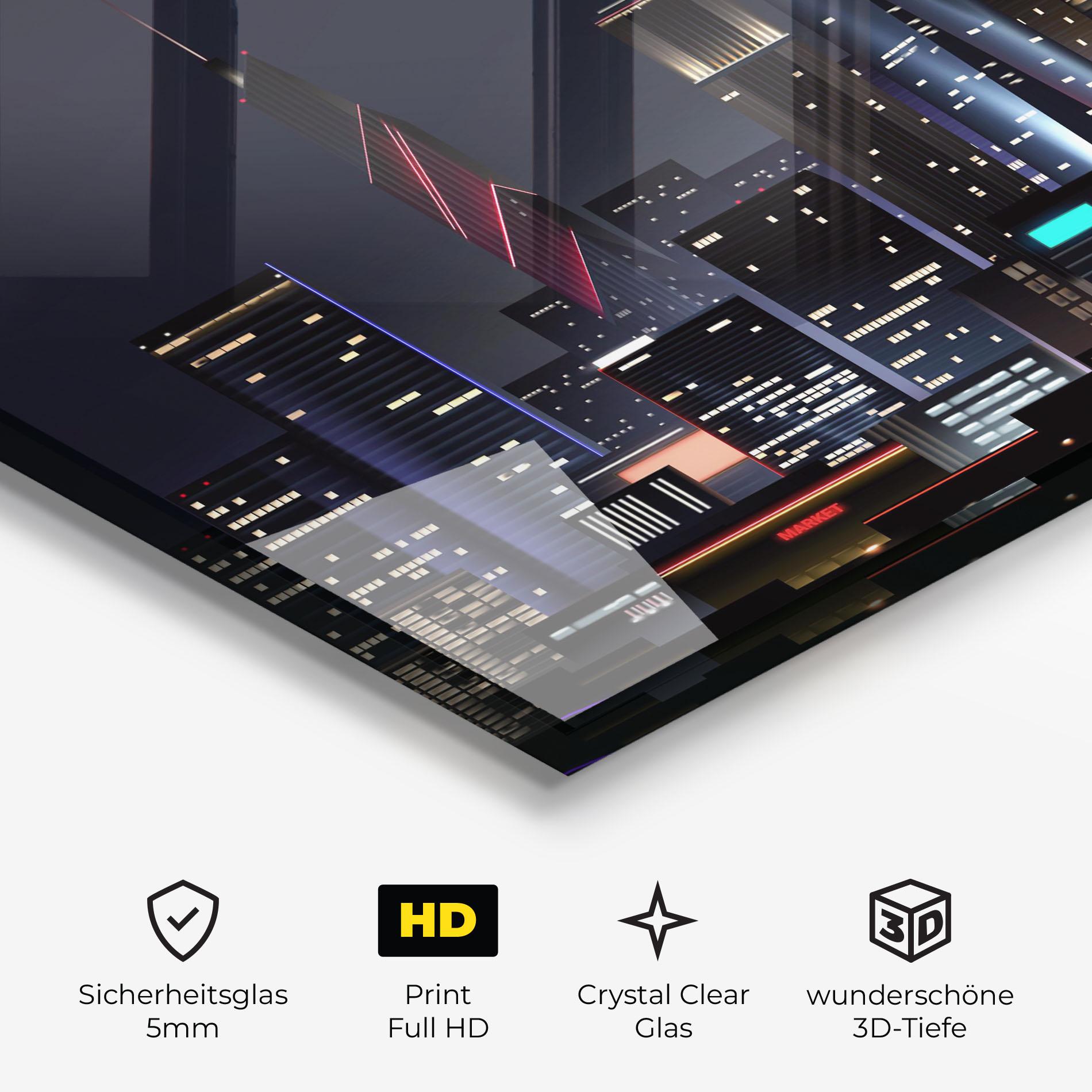 Glasbild Night City mockup 3