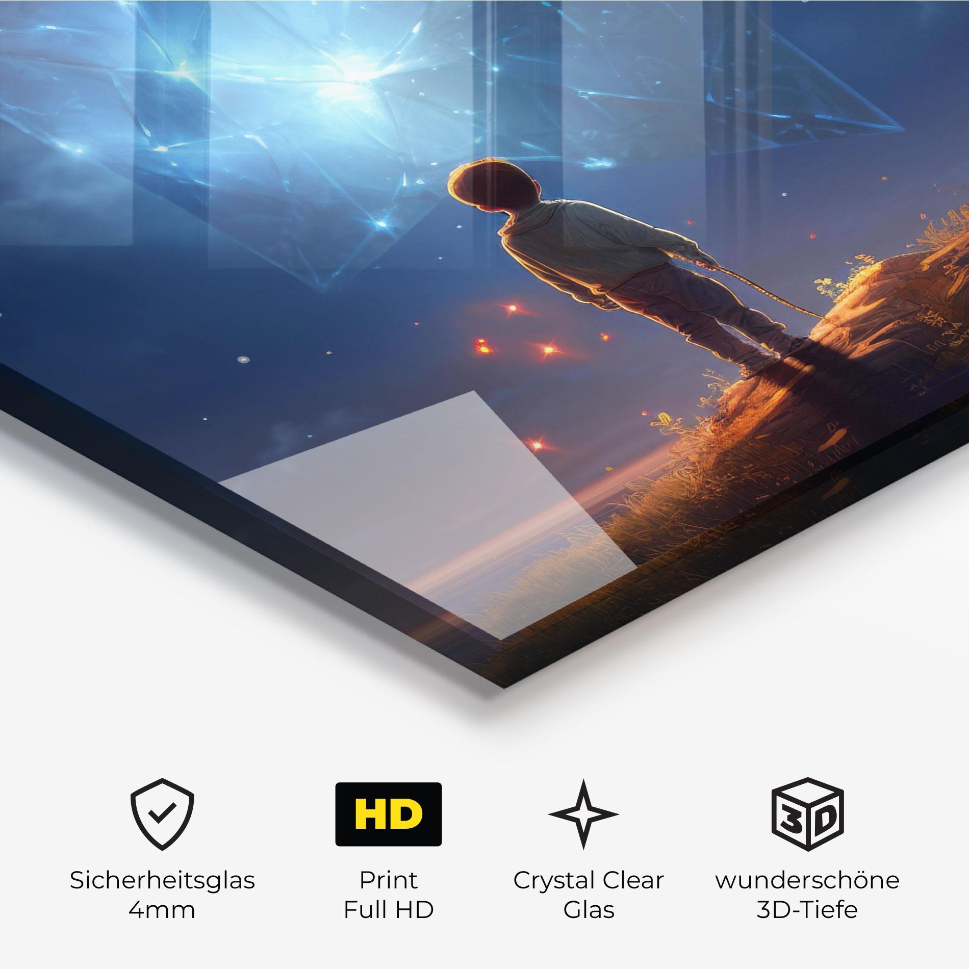 Glasbild Blue Star Floating mockup 3